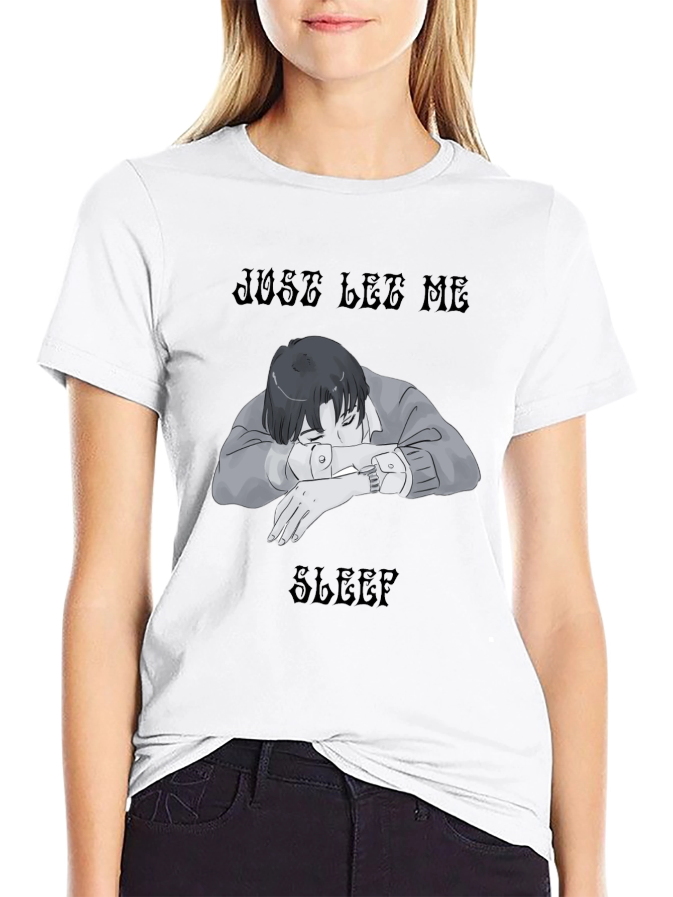 Just Let Me Sleep Black T-Shirt