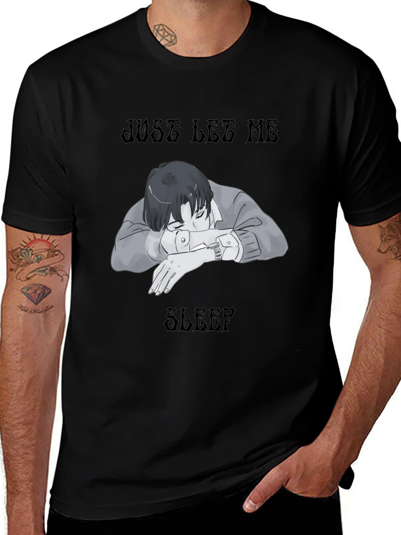 Just Let Me Sleep Black T-Shirt