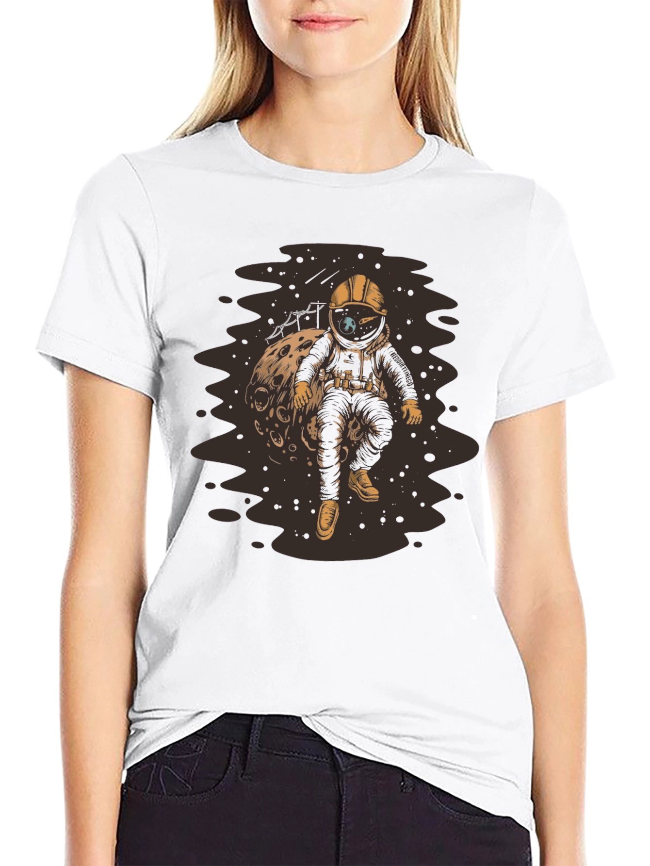 Astronaut on Moon T-Shirt - Unique Graphic Tee