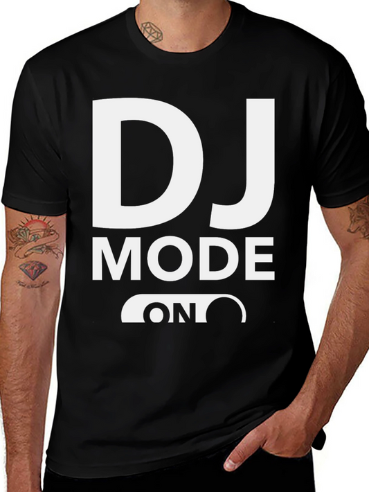 DJ Mode On Black Graphic Tee - Music Lover Shirt