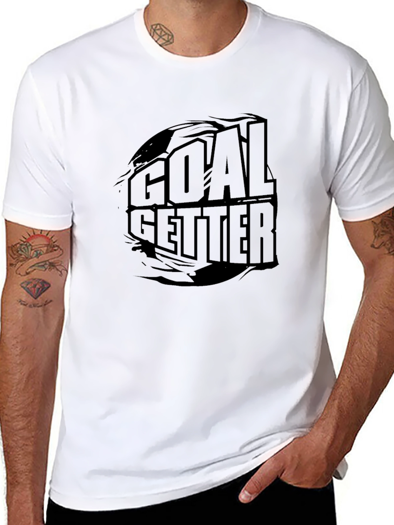 Goal Getter Graphic Tee - Black Crew Neck T-Shirt