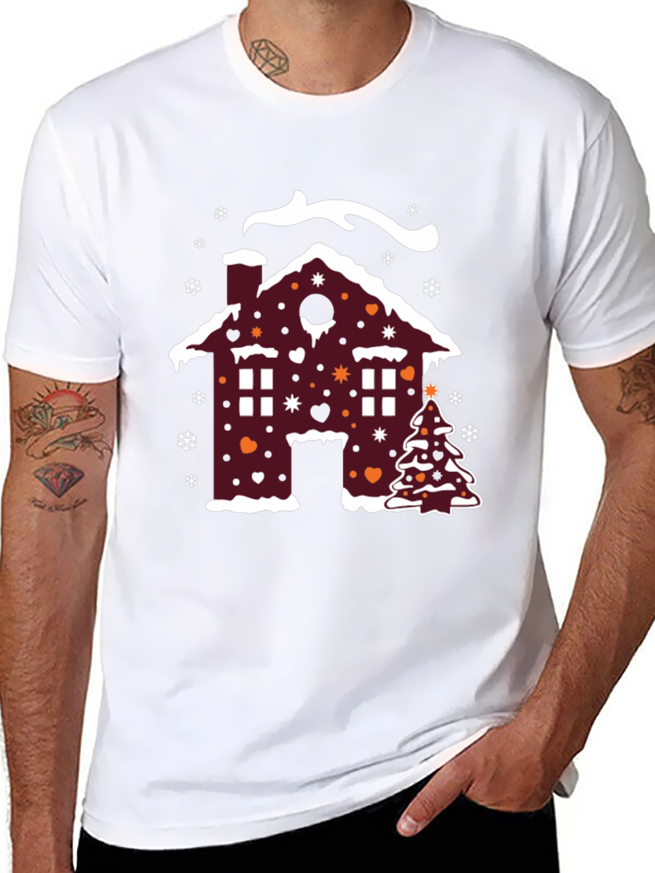 Festive Holiday Gingerbread House Christmas T-Shirt
