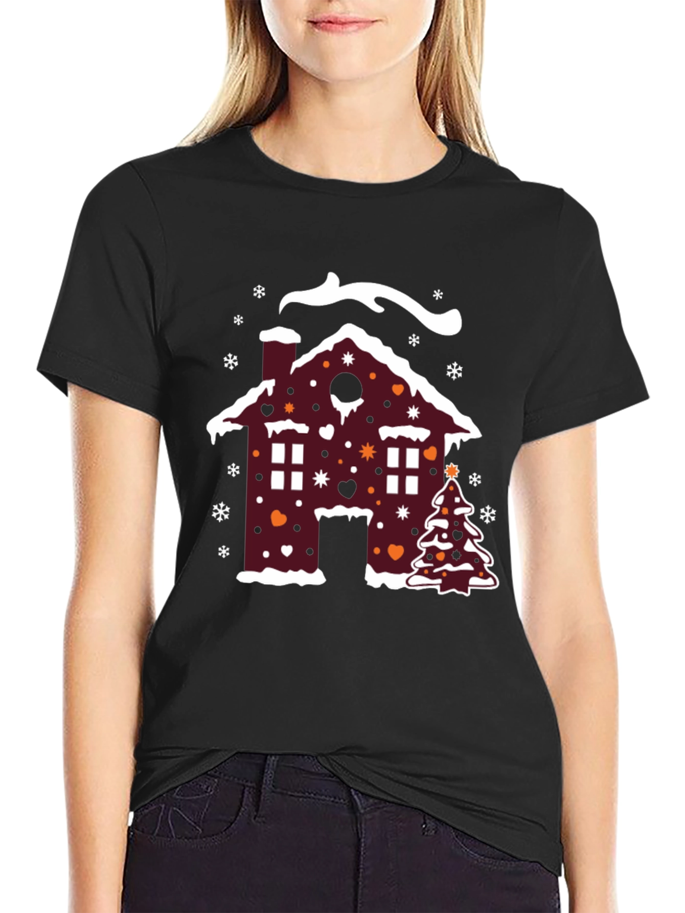 Festive Holiday Gingerbread House Christmas T-Shirt