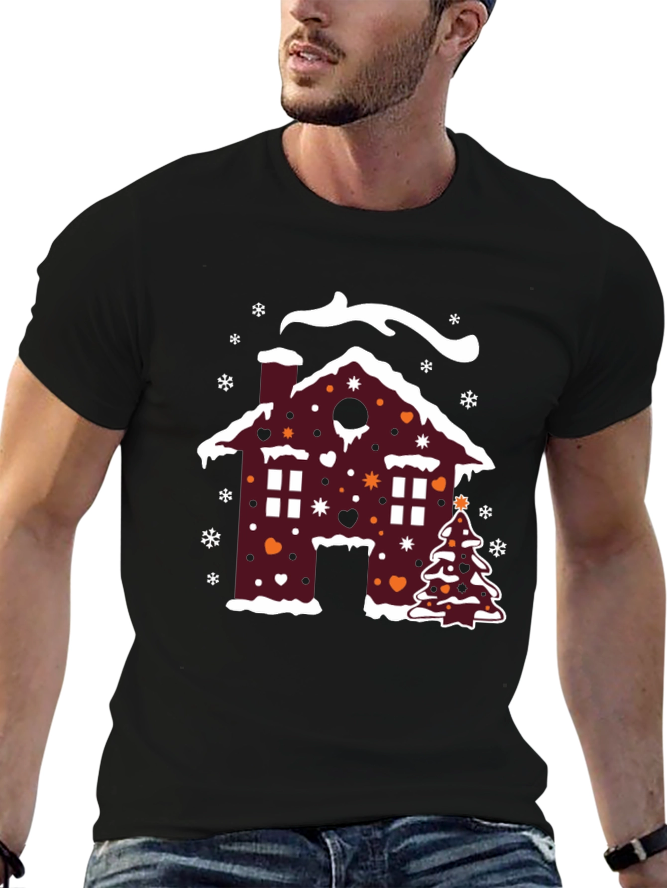 Festive Holiday Gingerbread House Christmas T-Shirt