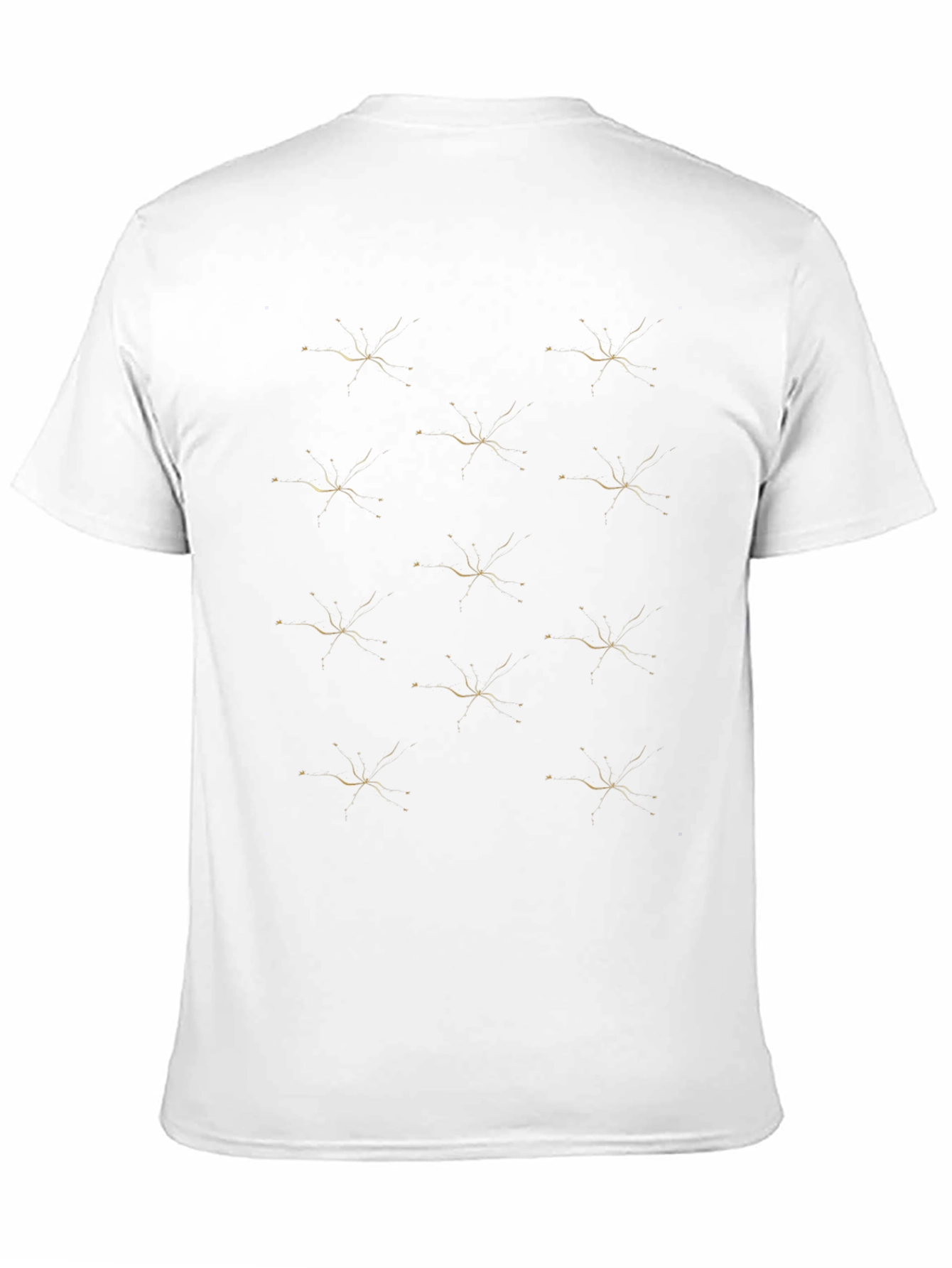 Stylish Black Tee with Abstract Gold Pattern
