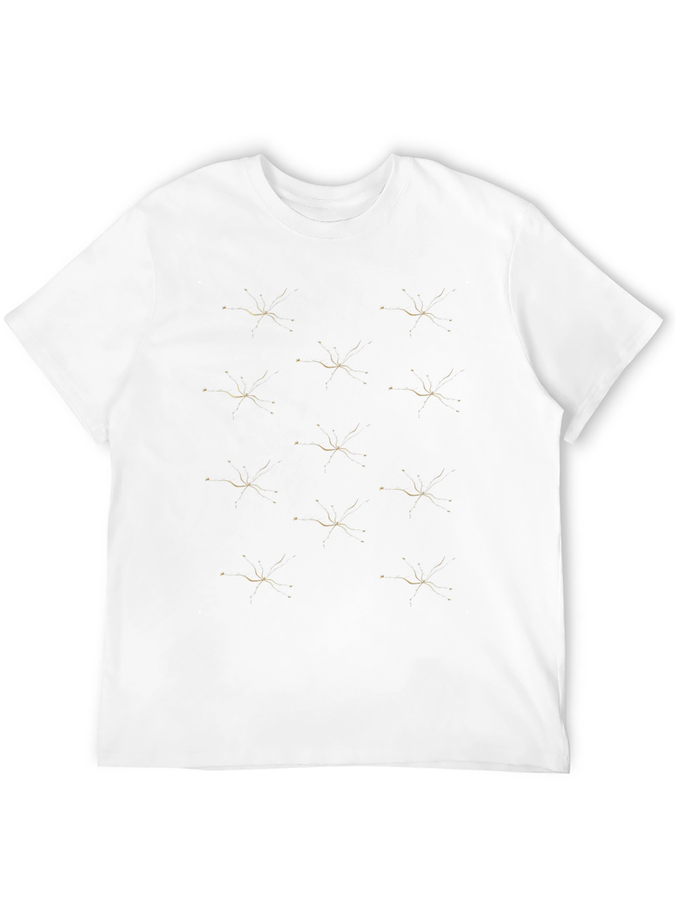 Stylish Black Tee with Abstract Gold Pattern