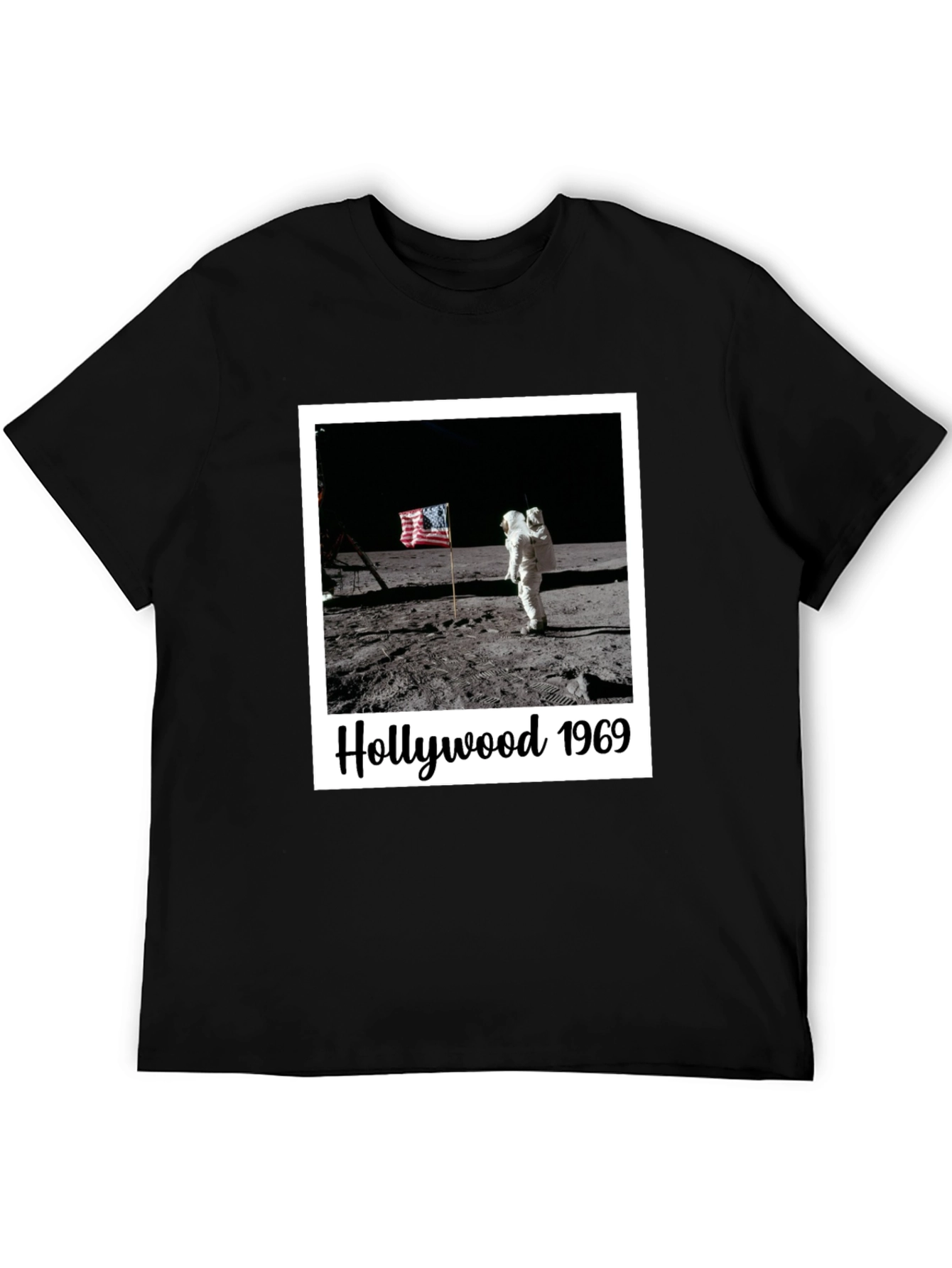Hollywood 1969 Moon Landing Black T-Shirt