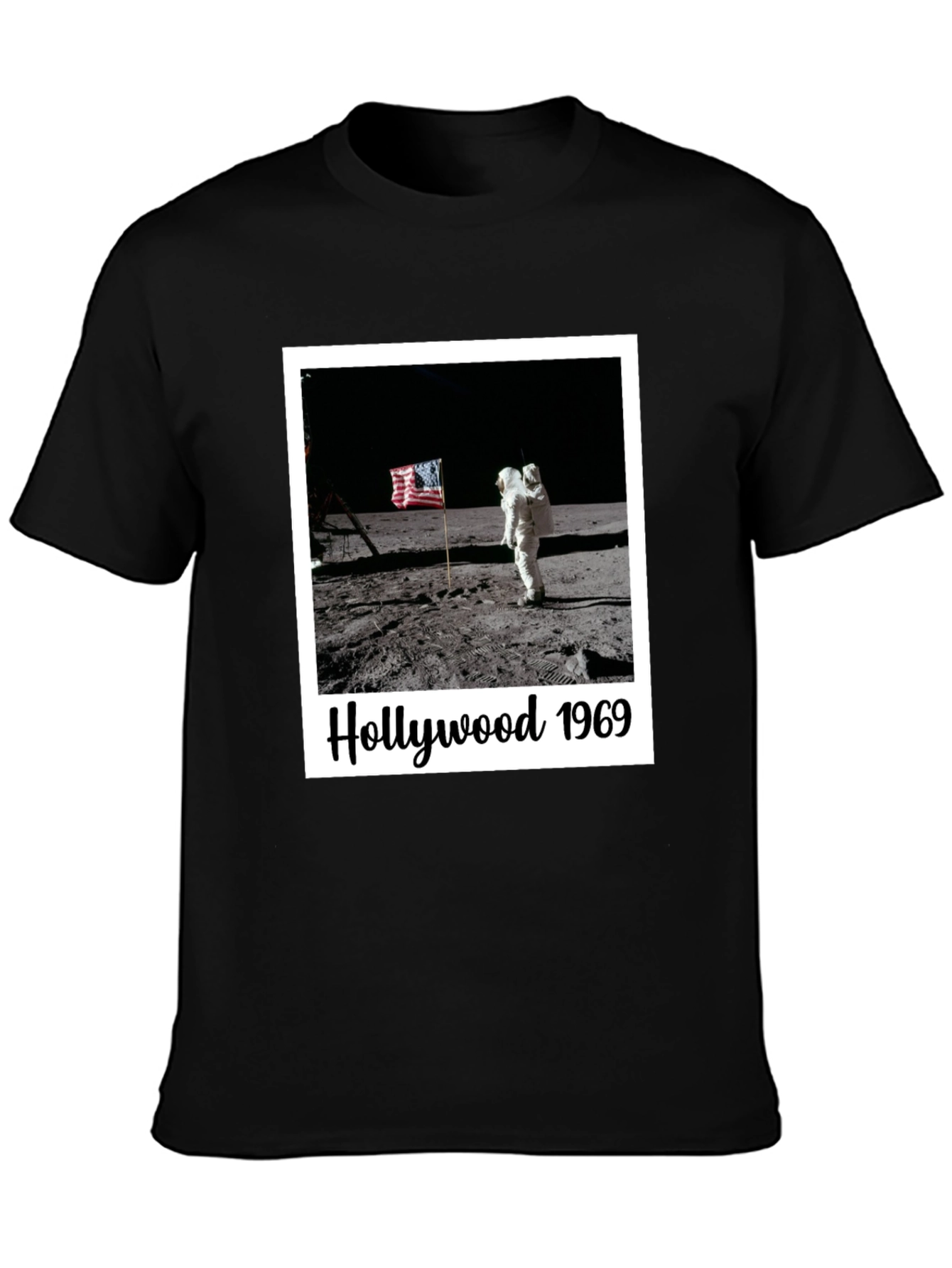 Hollywood 1969 Moon Landing Black T-Shirt