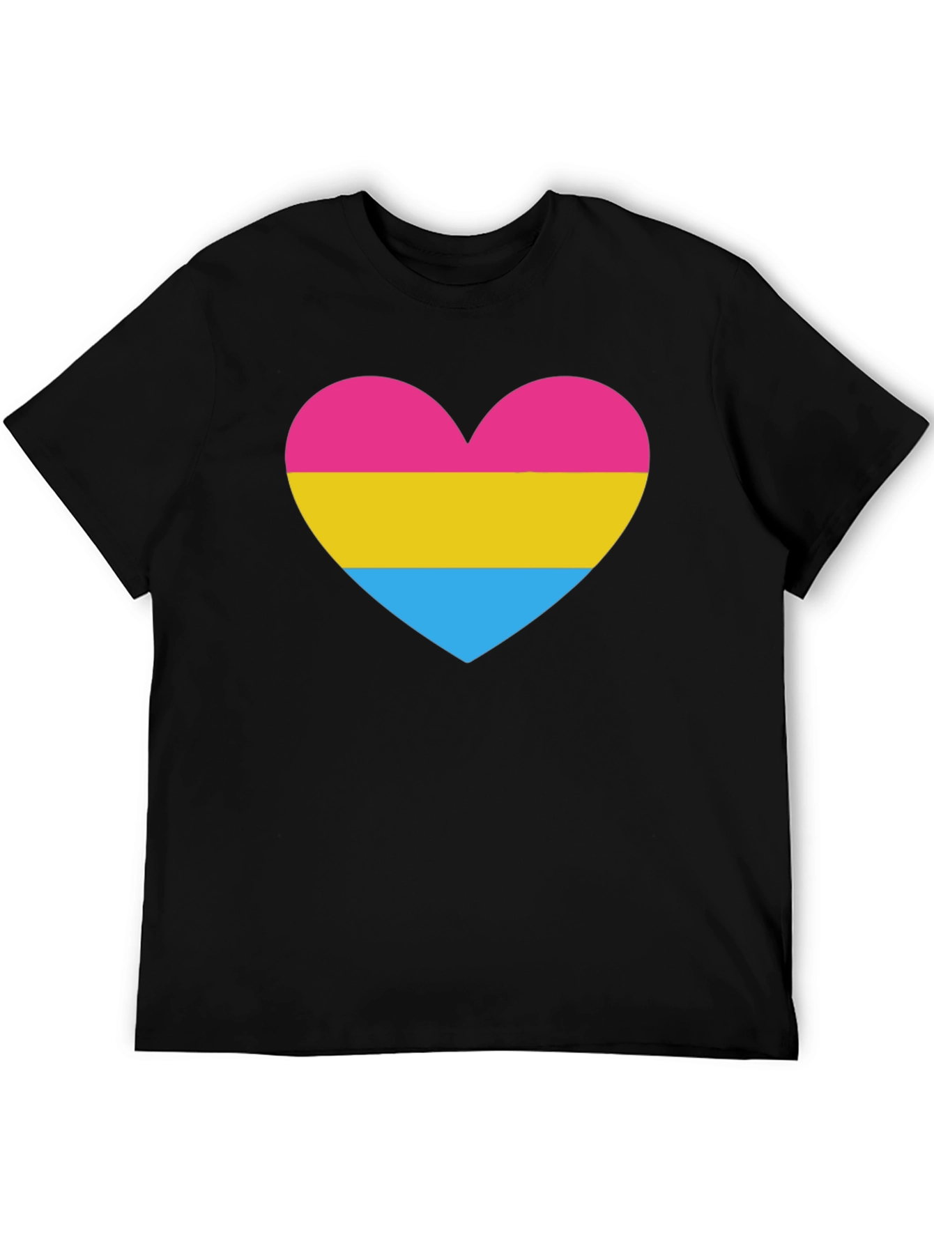 Pansexual Pride Heart T-Shirt - Black