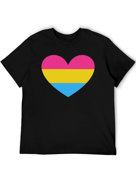 Pansexual Pride Heart T-Shirt - Black