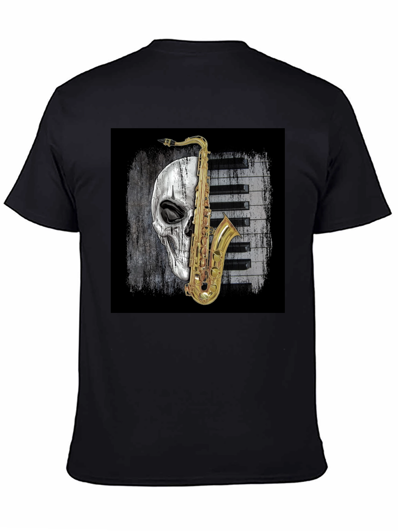 Skull Saxophone Graphic Tee