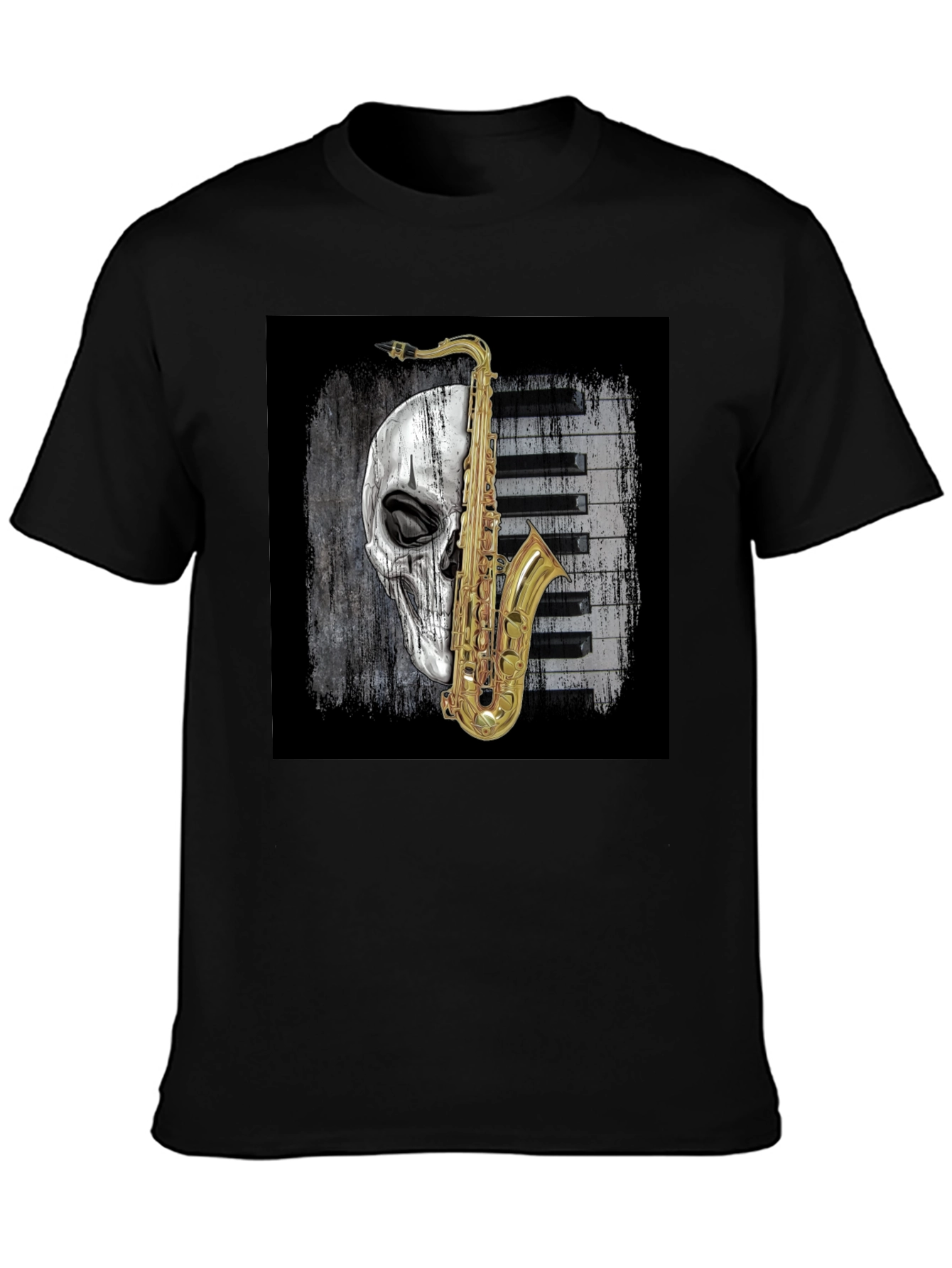 Skull Saxophone Graphic Tee