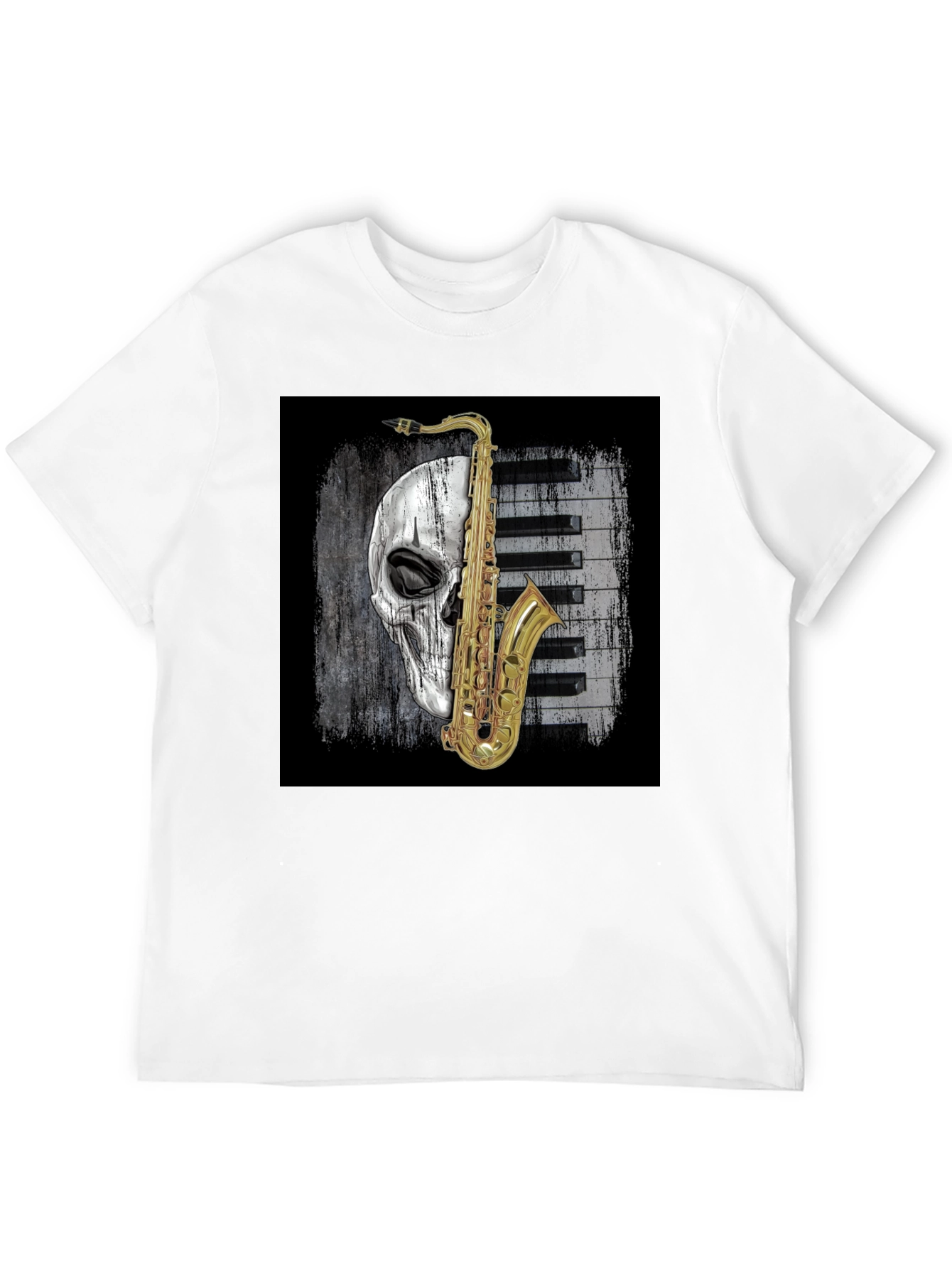 Skull Saxophone Graphic Tee
