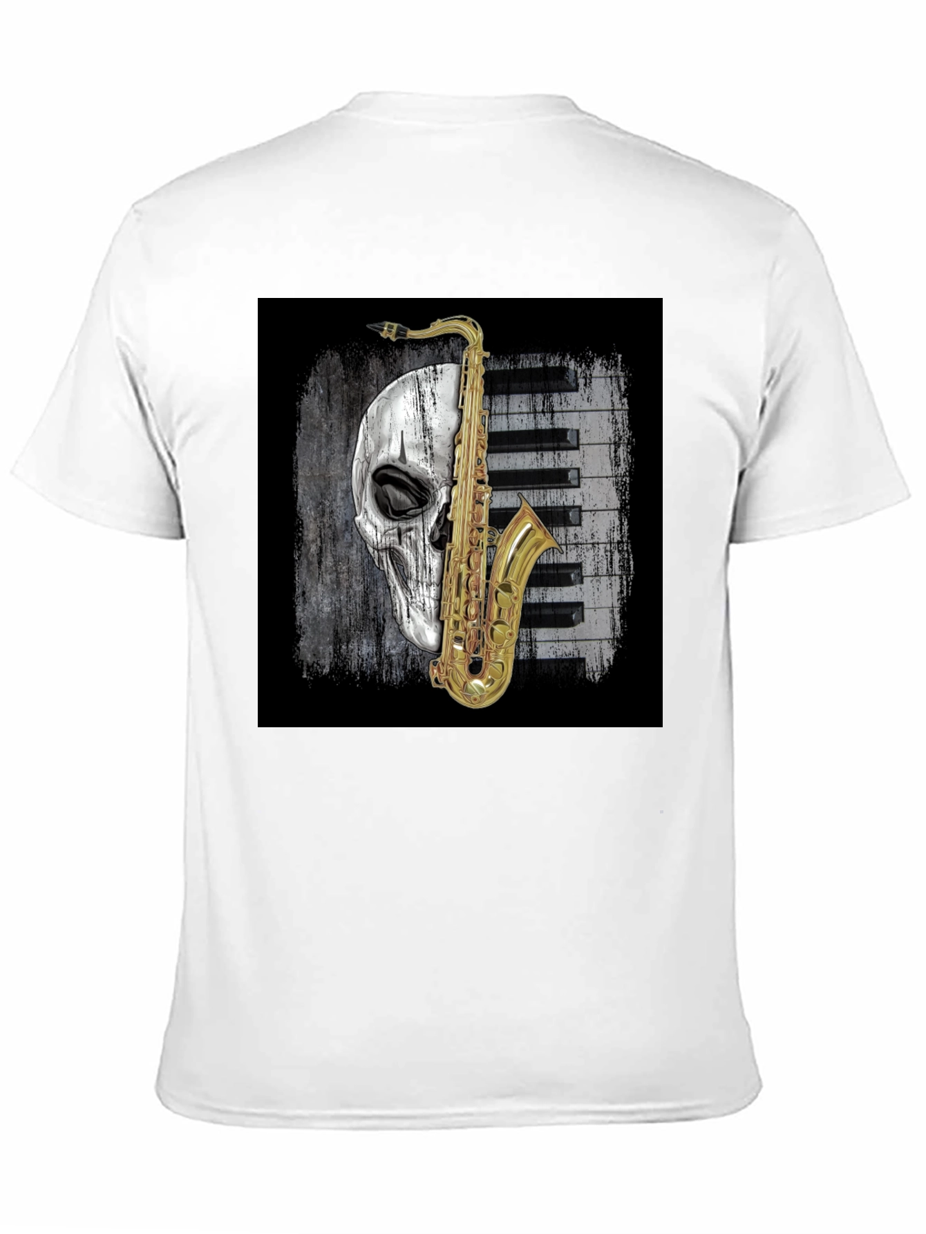 Skull Saxophone Graphic Tee