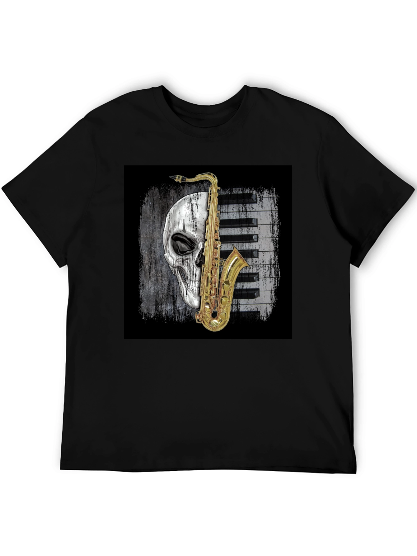 Skull Saxophone Graphic Tee
