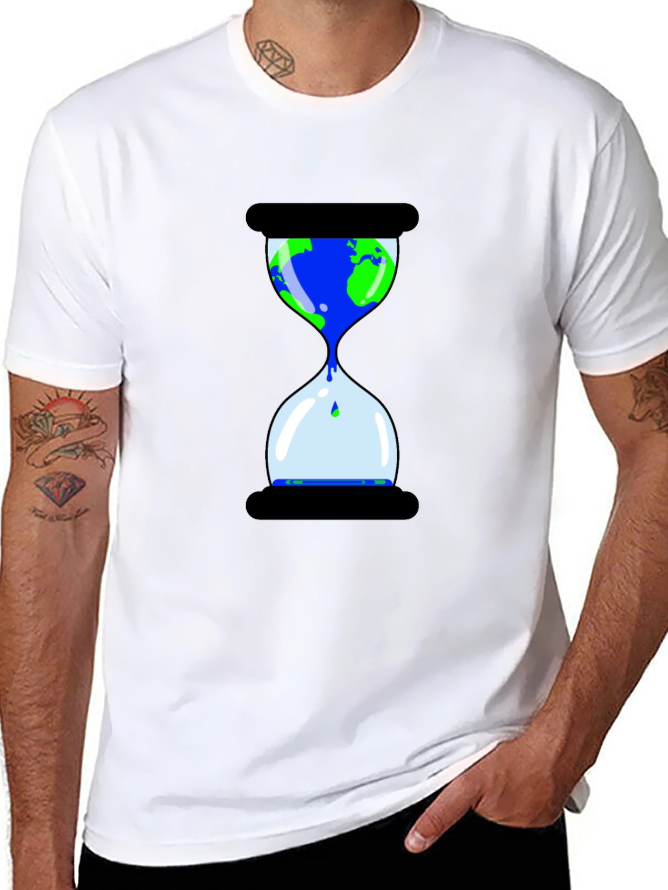 Earth Hourglass Graphic Tee - Save the Planet