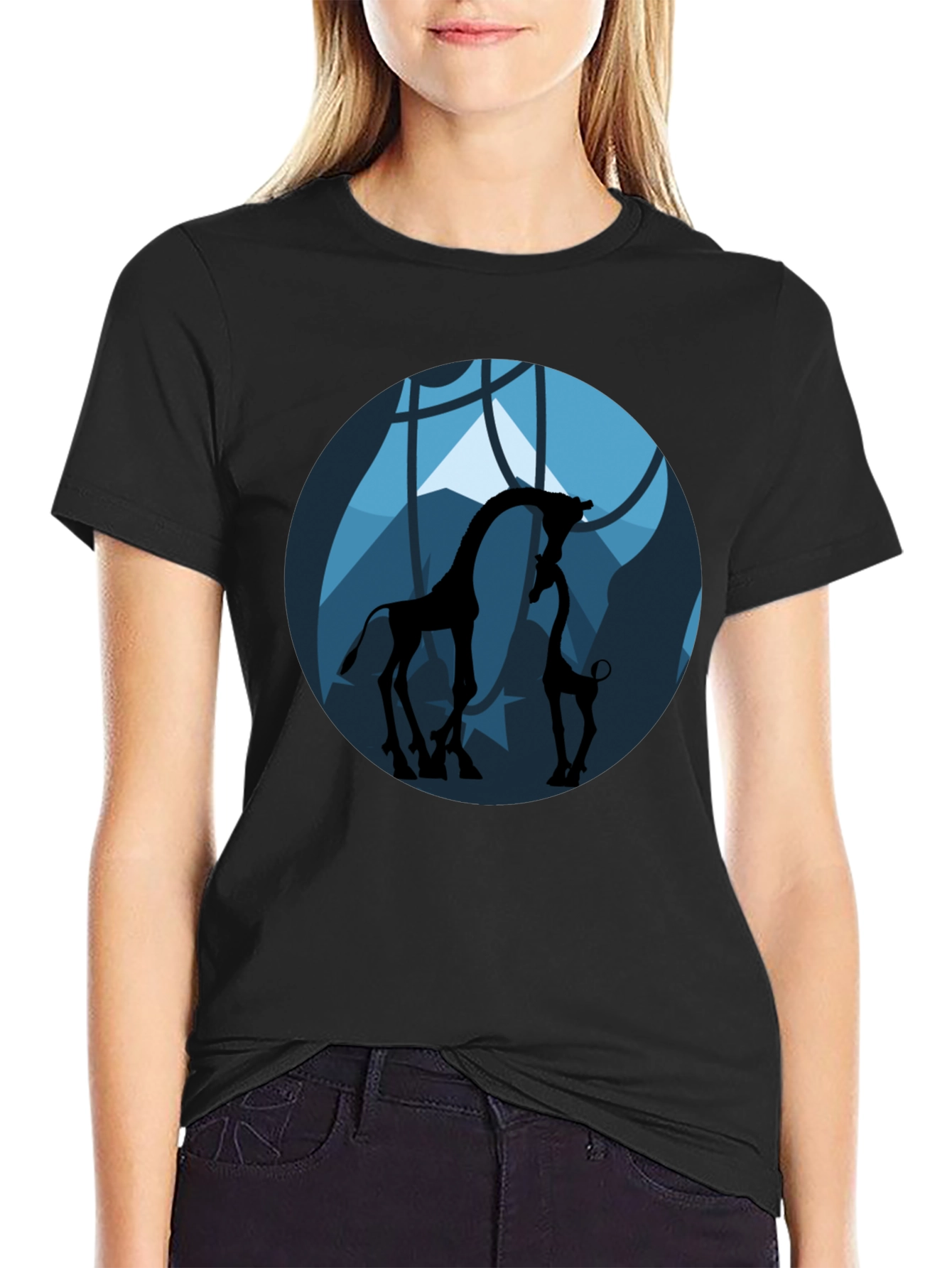 Giraffe Silhouette Graphic Tee