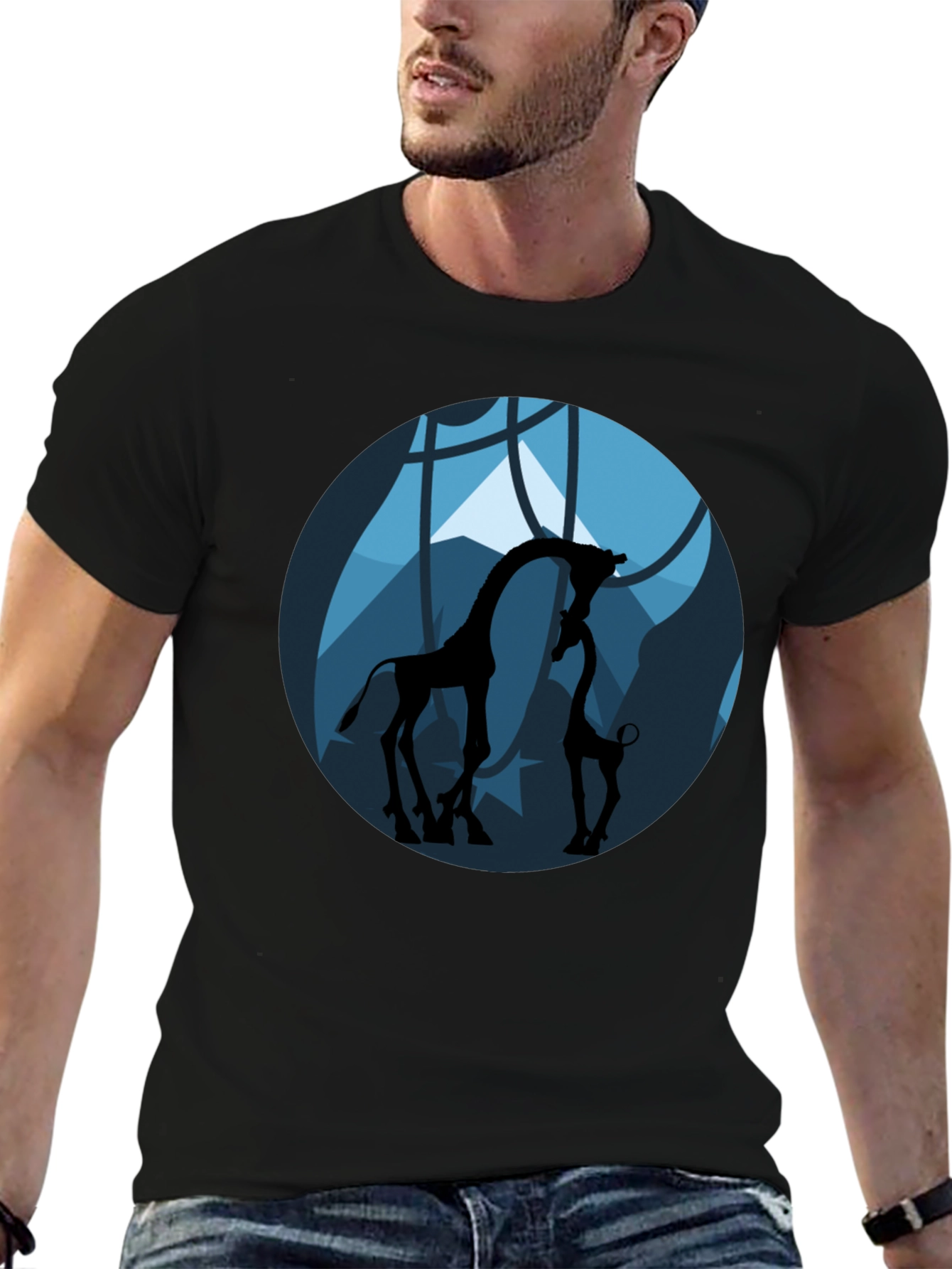 Giraffe Silhouette Graphic Tee