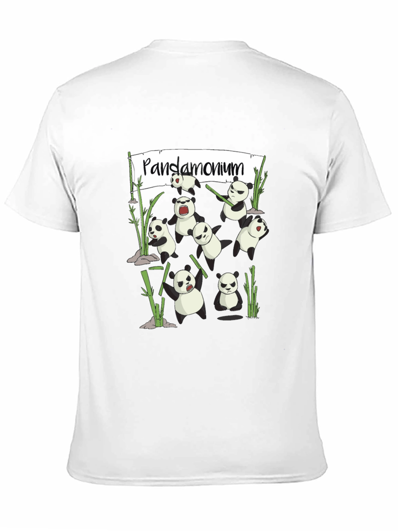 Pandamonium Panda Bear T-Shirt Funny Cartoon Graphic Tee