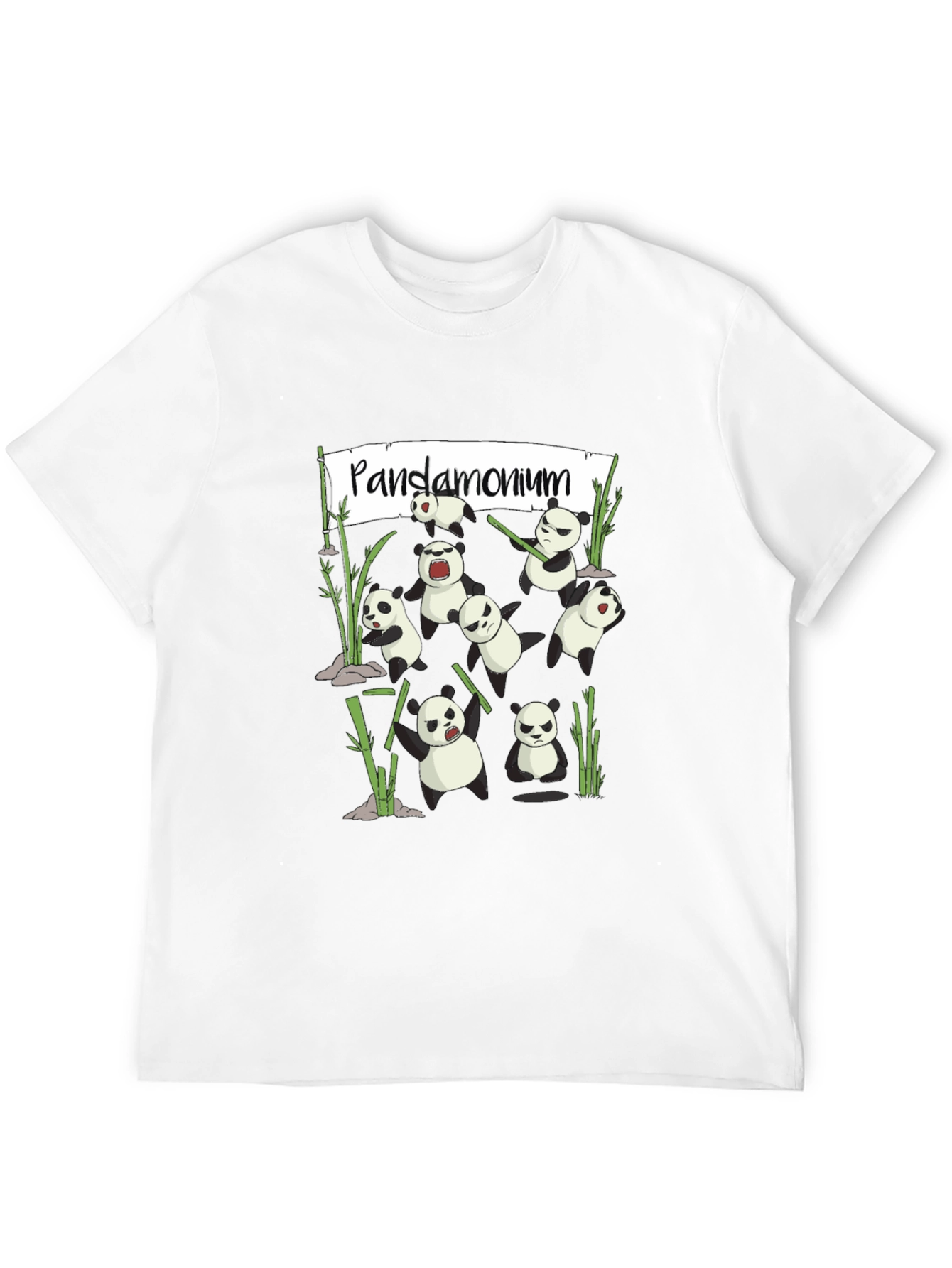 Pandamonium Panda Bear T-Shirt Funny Cartoon Graphic Tee