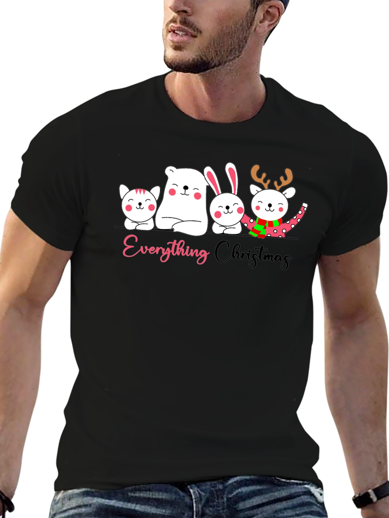 Everything Christmas Black Graphic T-Shirt