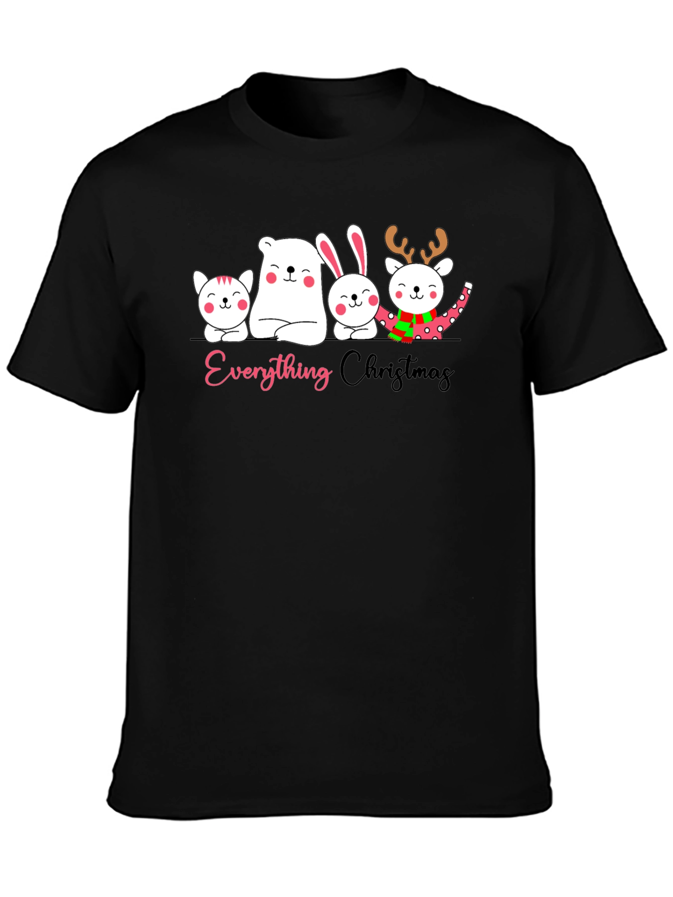 Everything Christmas Black Graphic T-Shirt