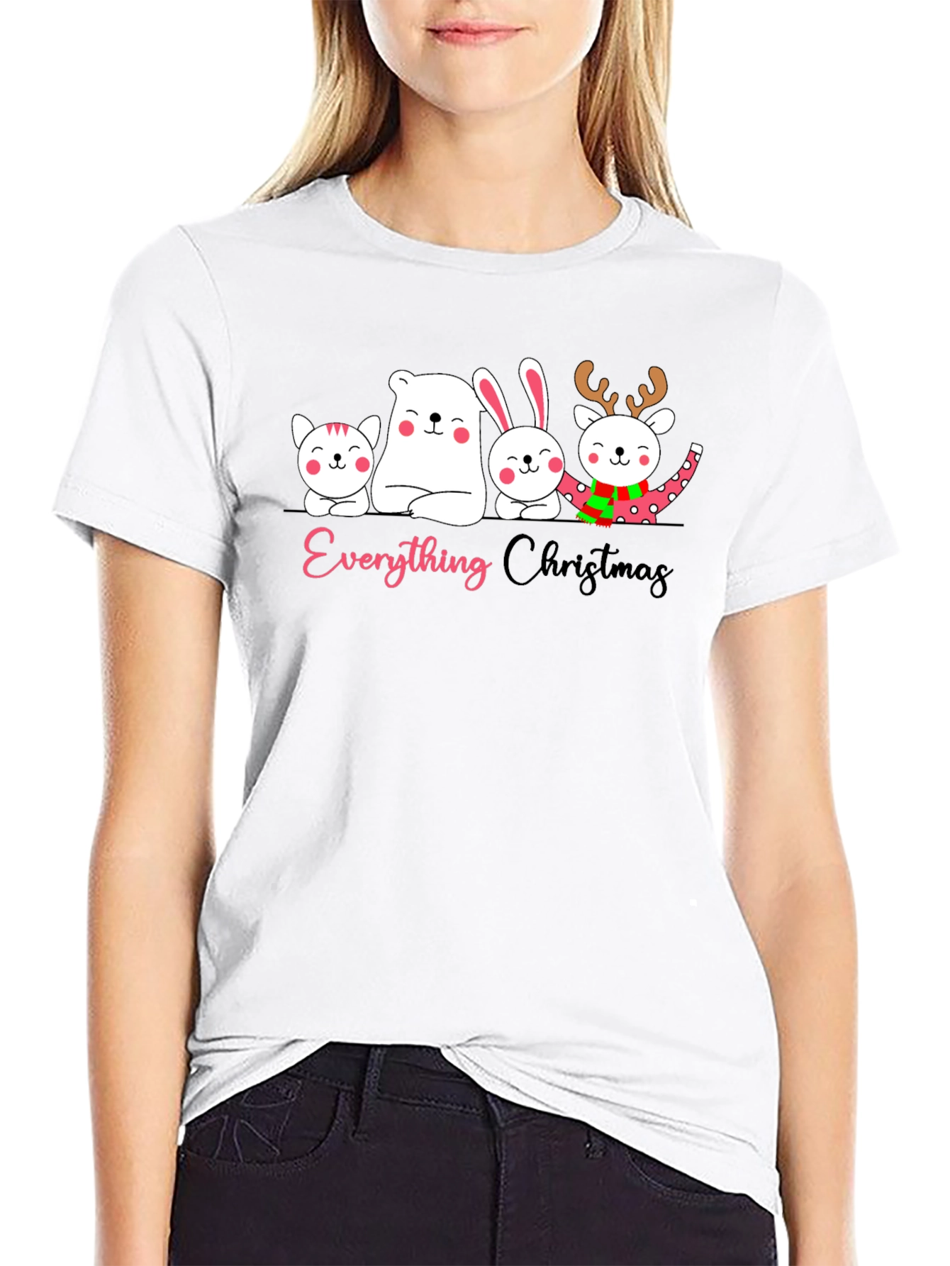 Everything Christmas Black Graphic T-Shirt