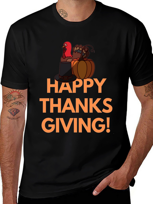 Happy Thanksgiving Turkey Graphic T-Shirt