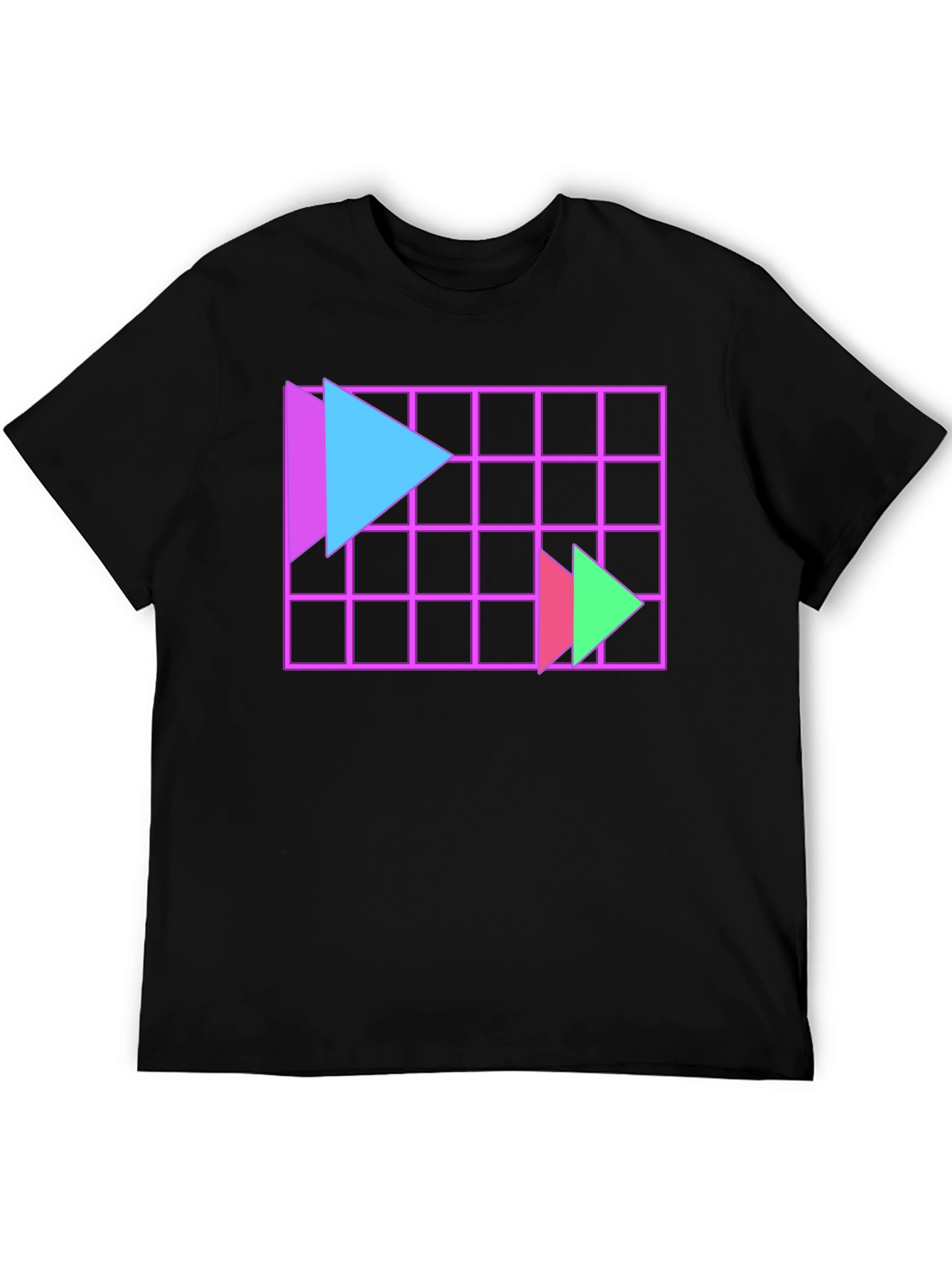 Retro Wave Grid T-Shirt - Geometric Design