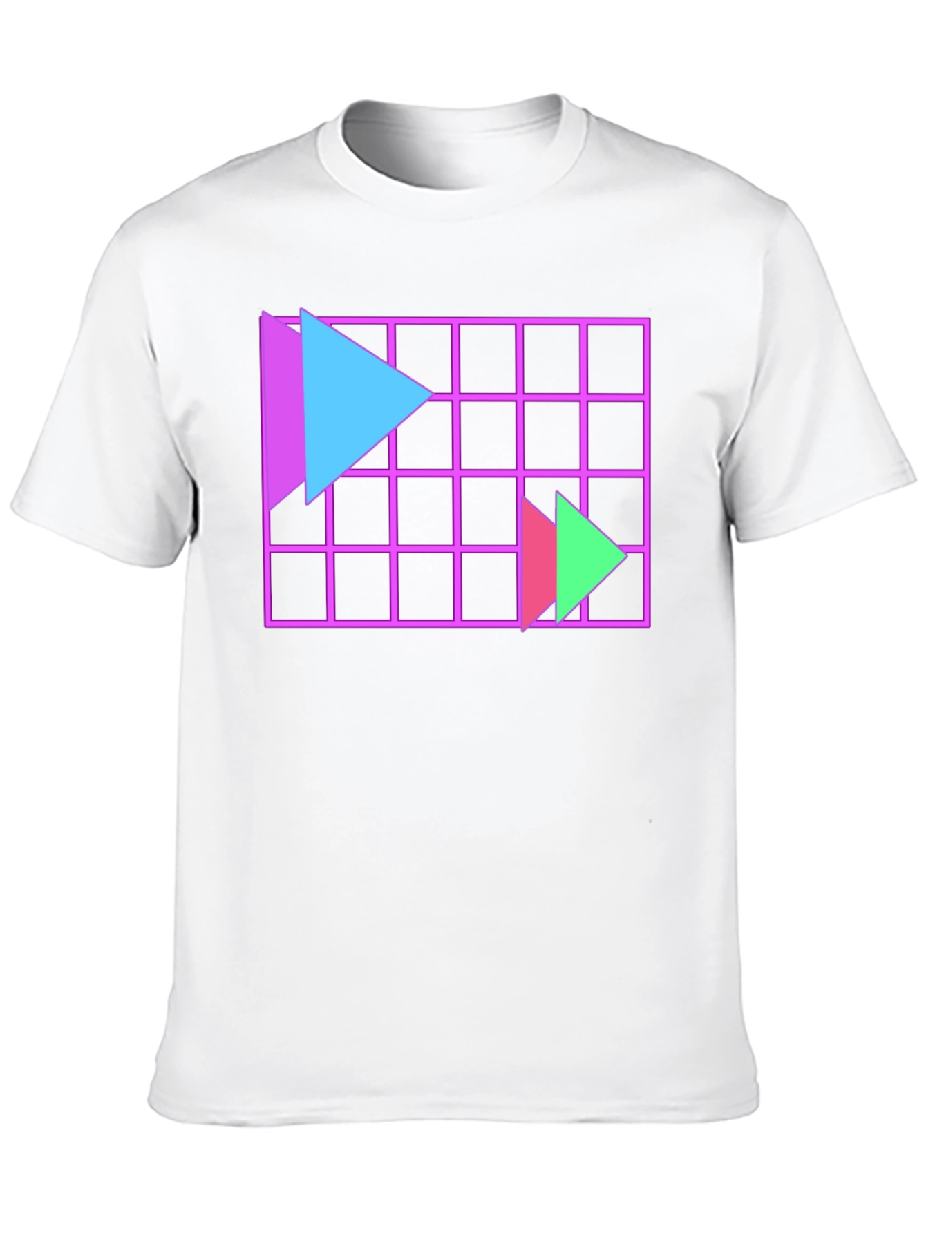 Retro Wave Grid T-Shirt - Geometric Design