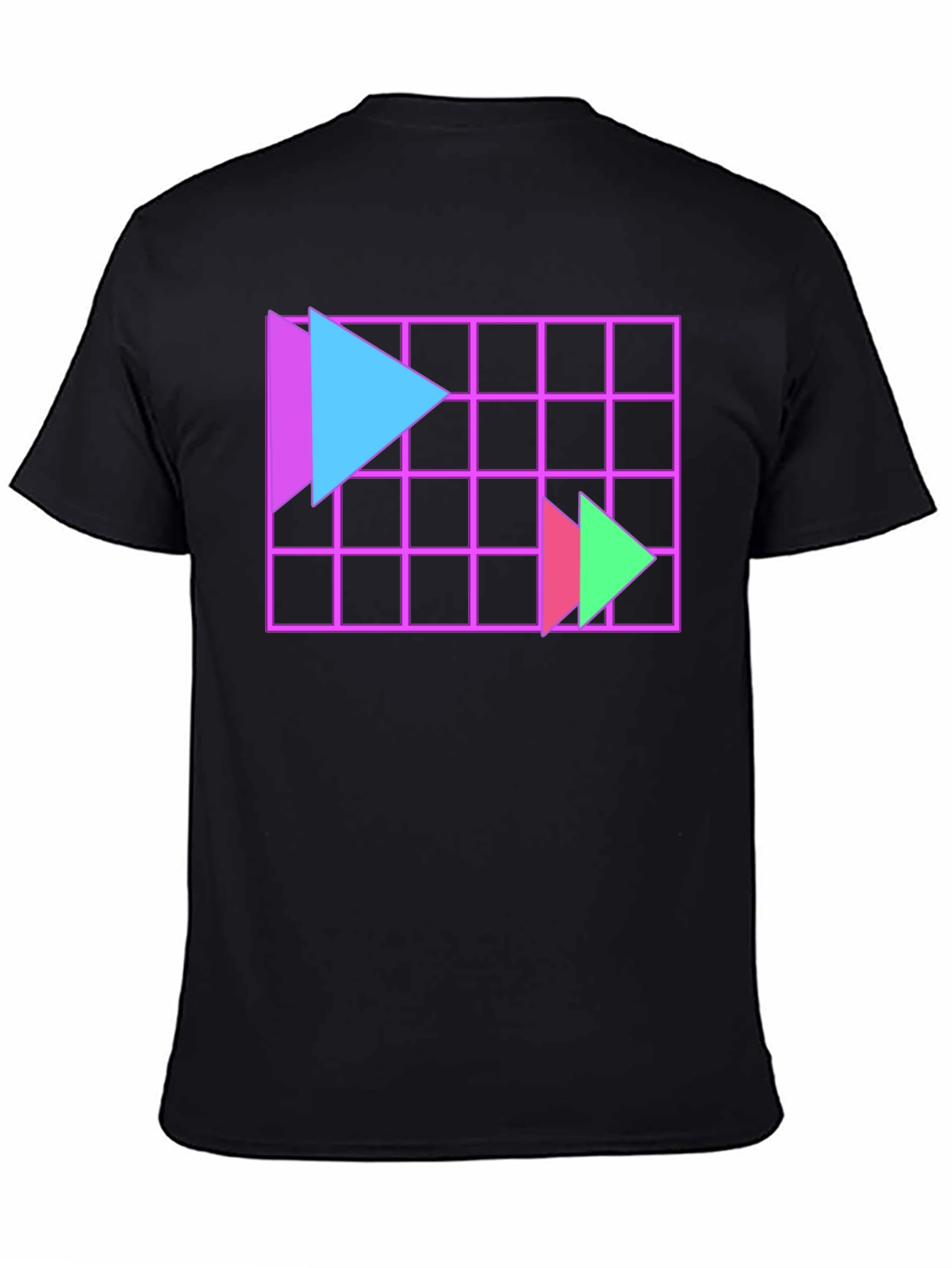 Retro Wave Grid T-Shirt - Geometric Design