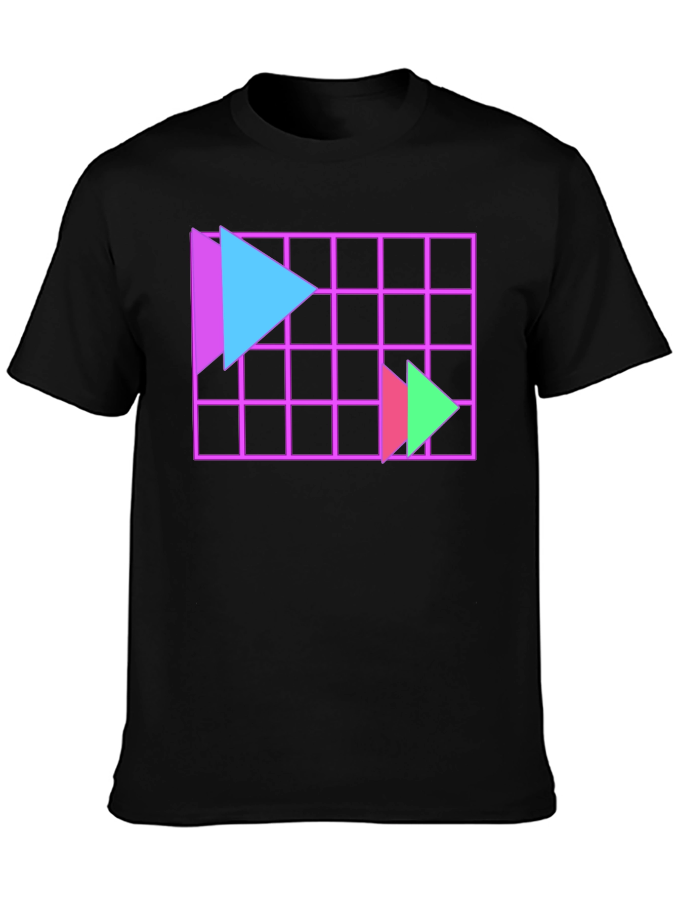 Retro Wave Grid T-Shirt - Geometric Design