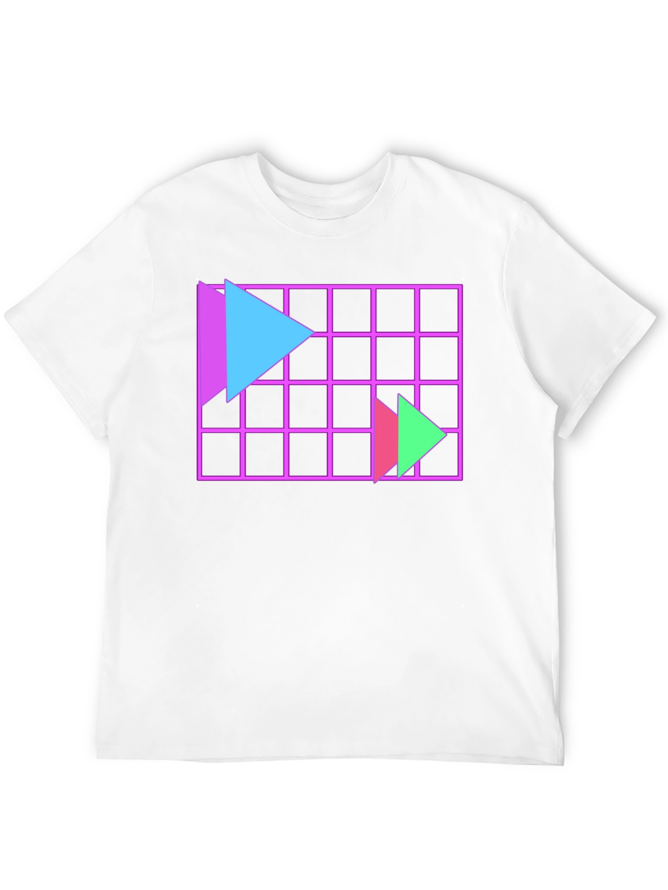 Retro Wave Grid T-Shirt - Geometric Design