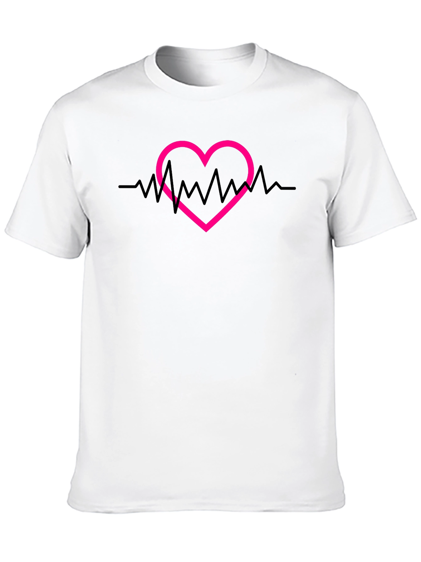 Heartbeat Heart Graphic Tee - Stylish Casual Top