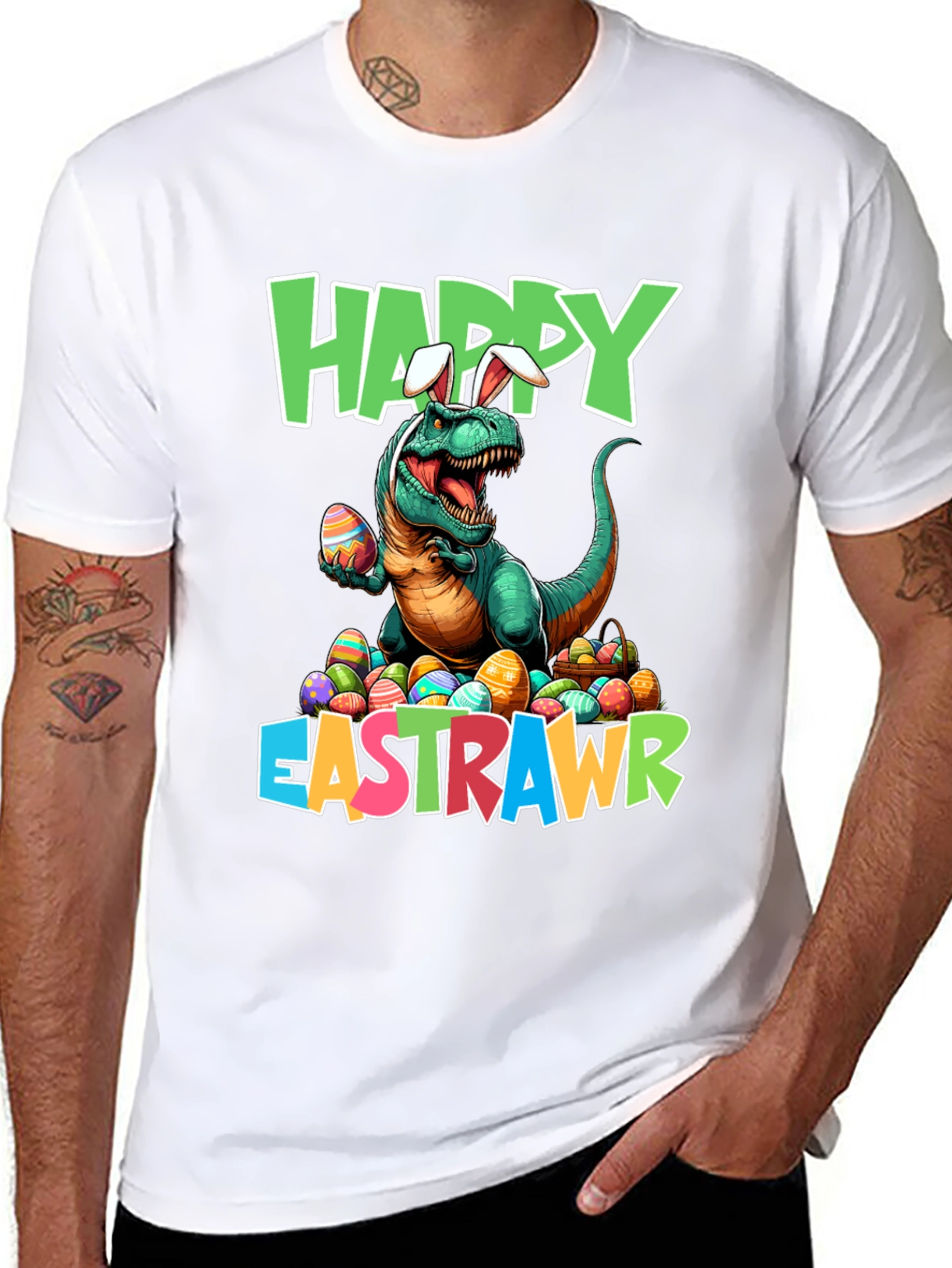 Happy Eastrawr T-Shirt Dinosaur Easter Eggs Tee
