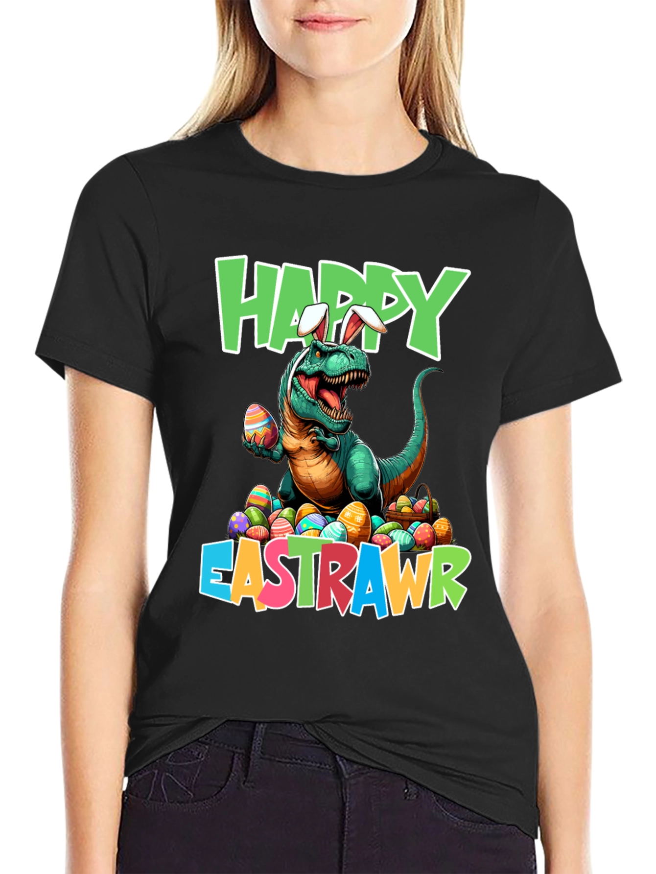 Happy Eastrawr T-Shirt Dinosaur Easter Eggs Tee