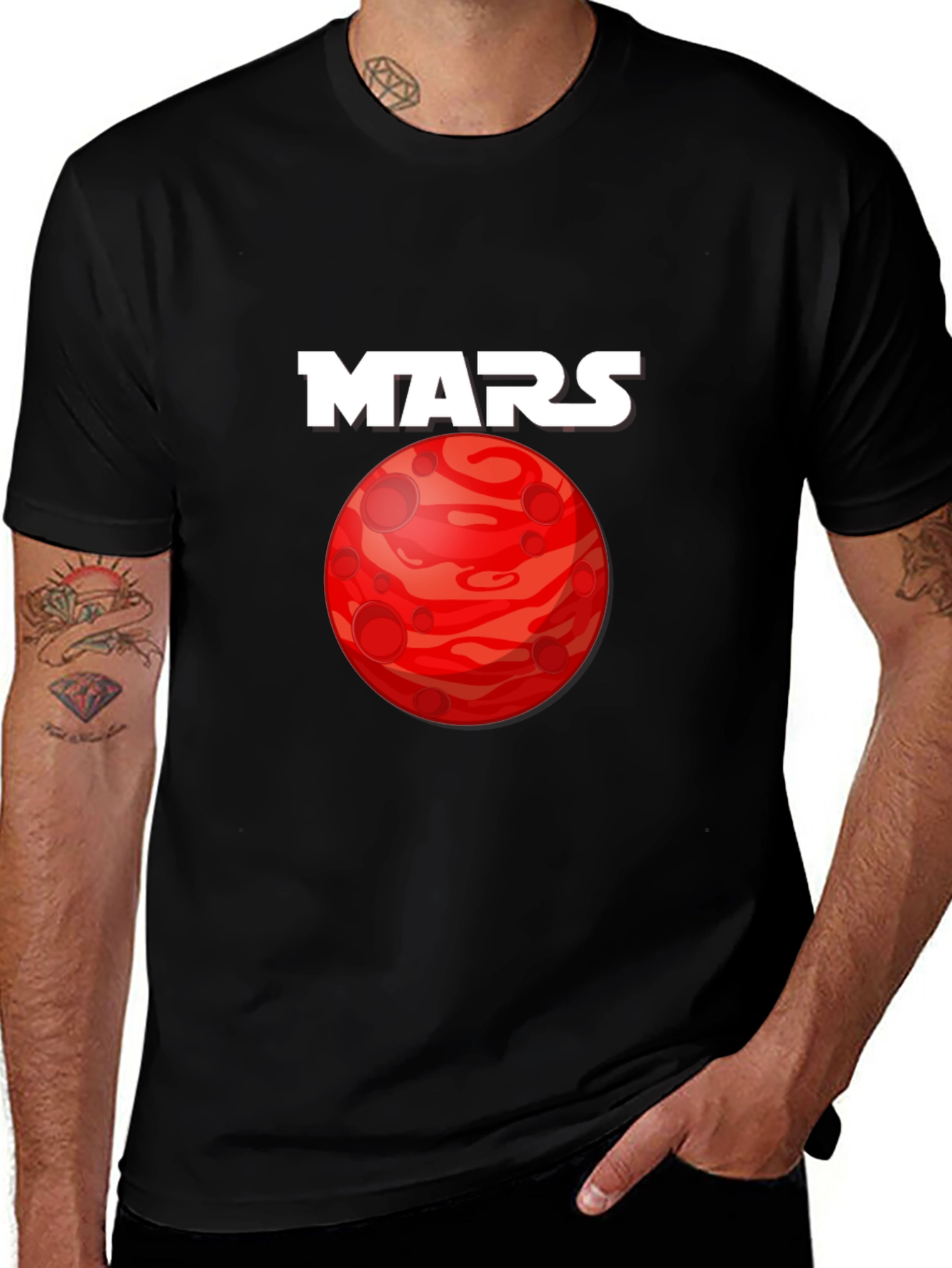 Mars Planet Graphic T-Shirt - Space Exploration Tee