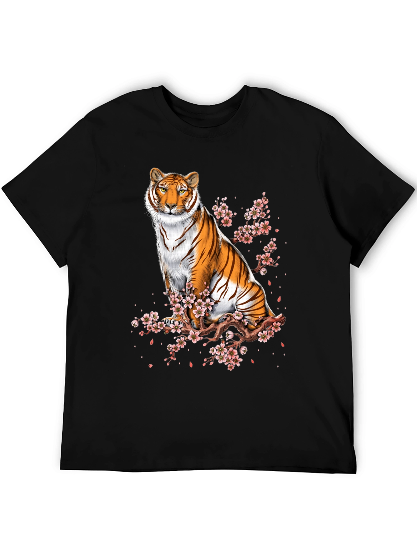 Tiger and Cherry Blossom Graphic Tee