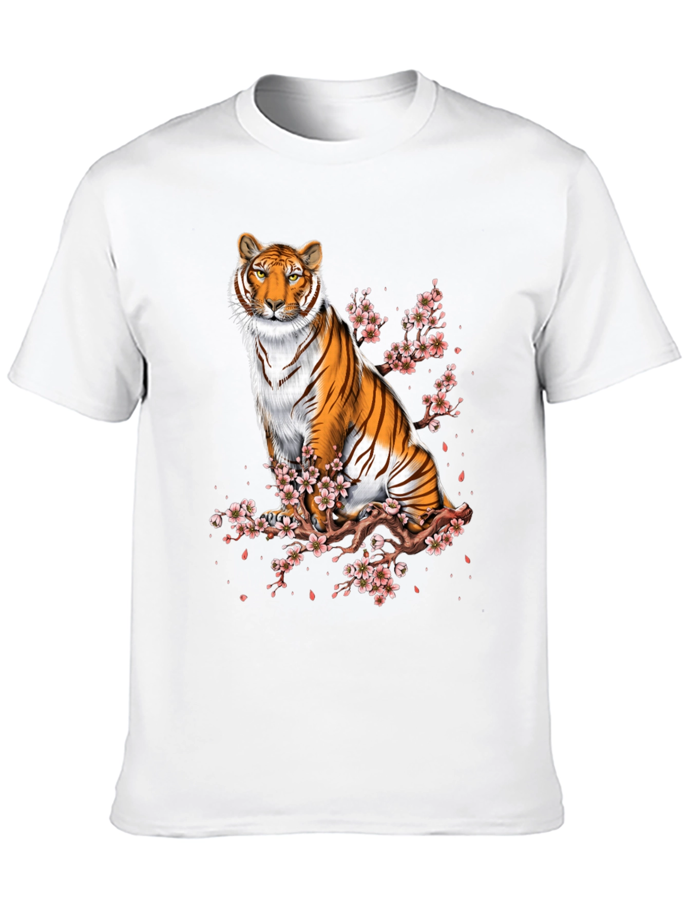 Tiger and Cherry Blossom Graphic Tee