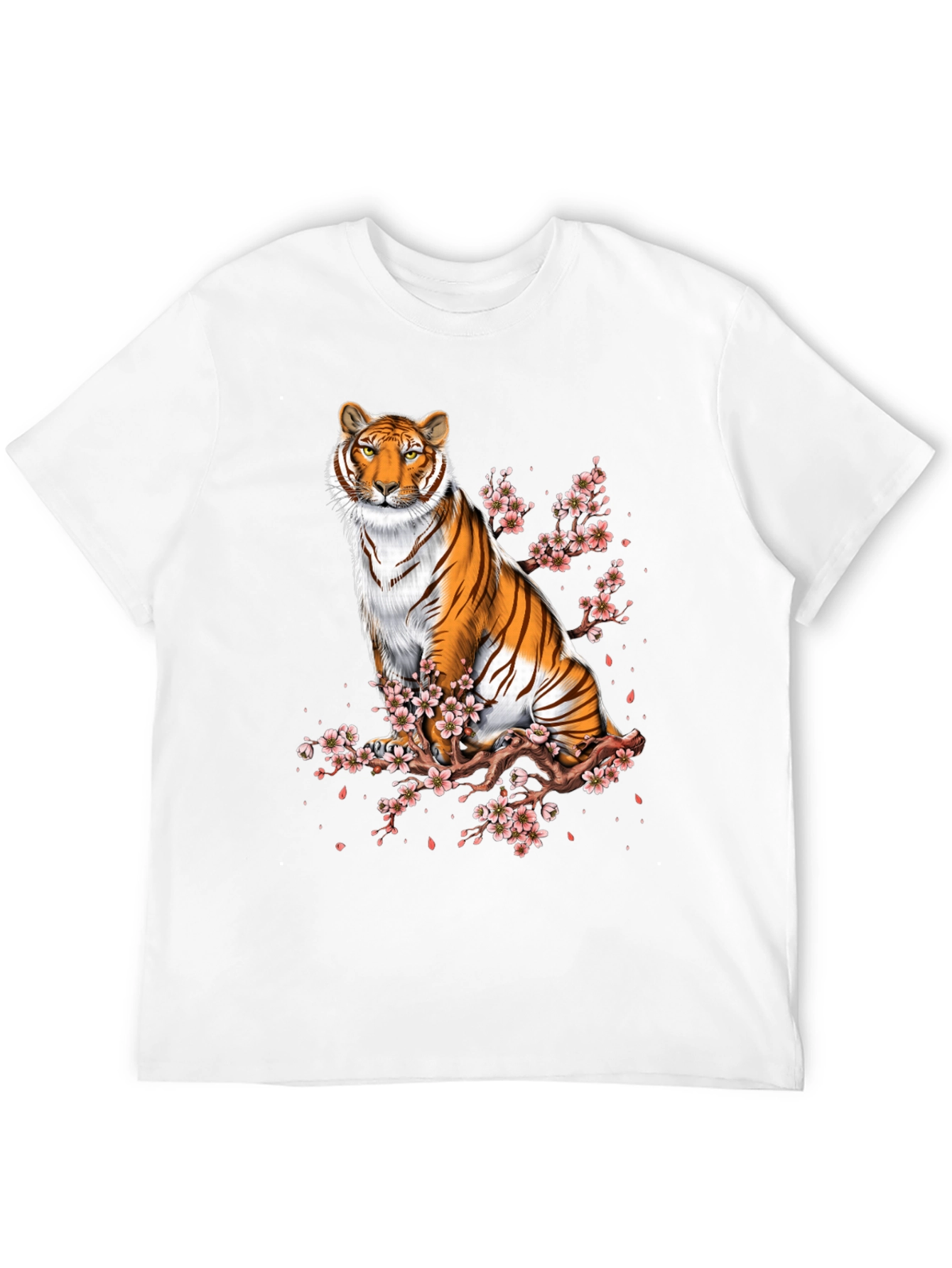 Tiger and Cherry Blossom Graphic Tee