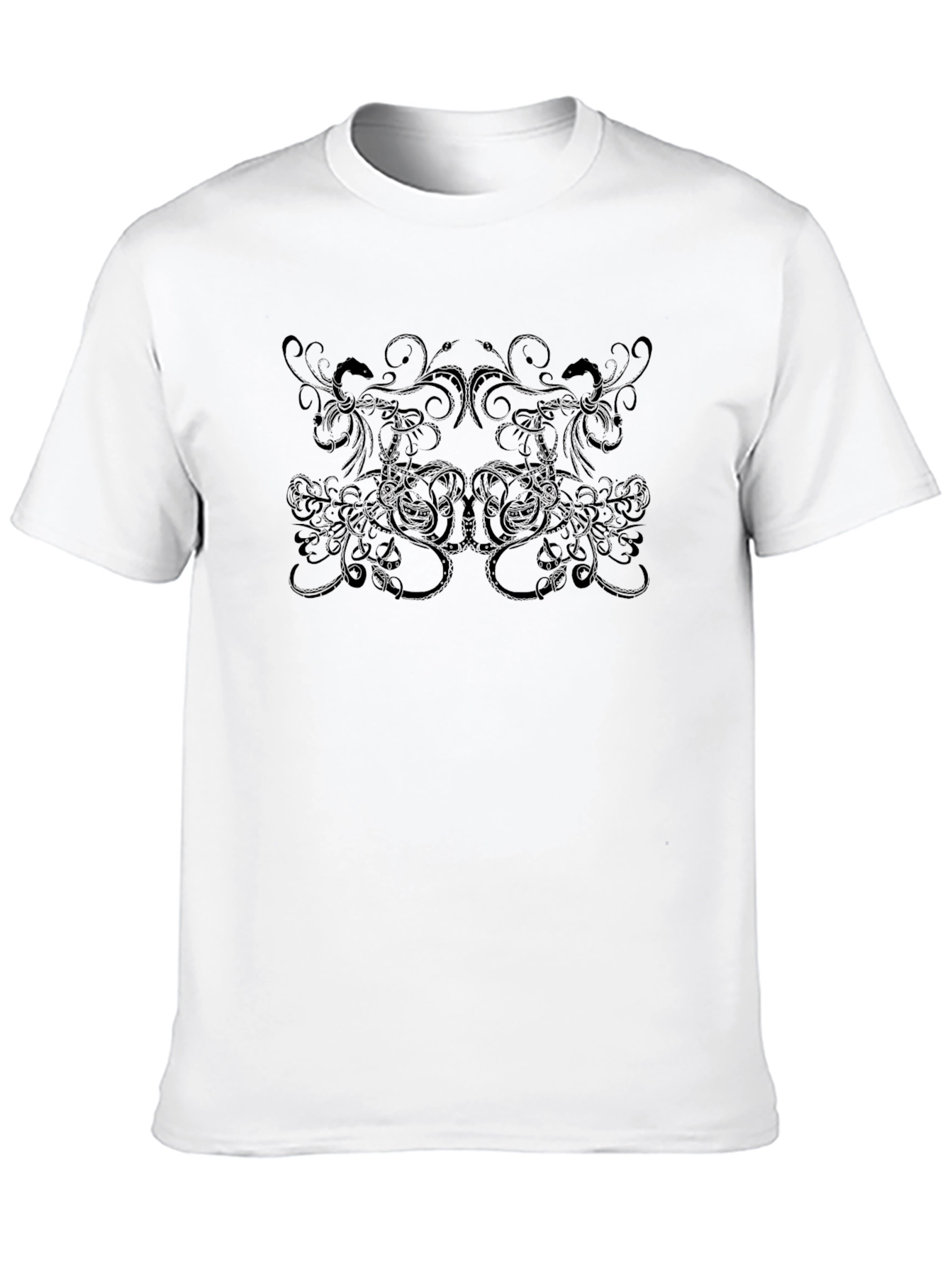 Elegant Black Swirl Graphic T-Shirt