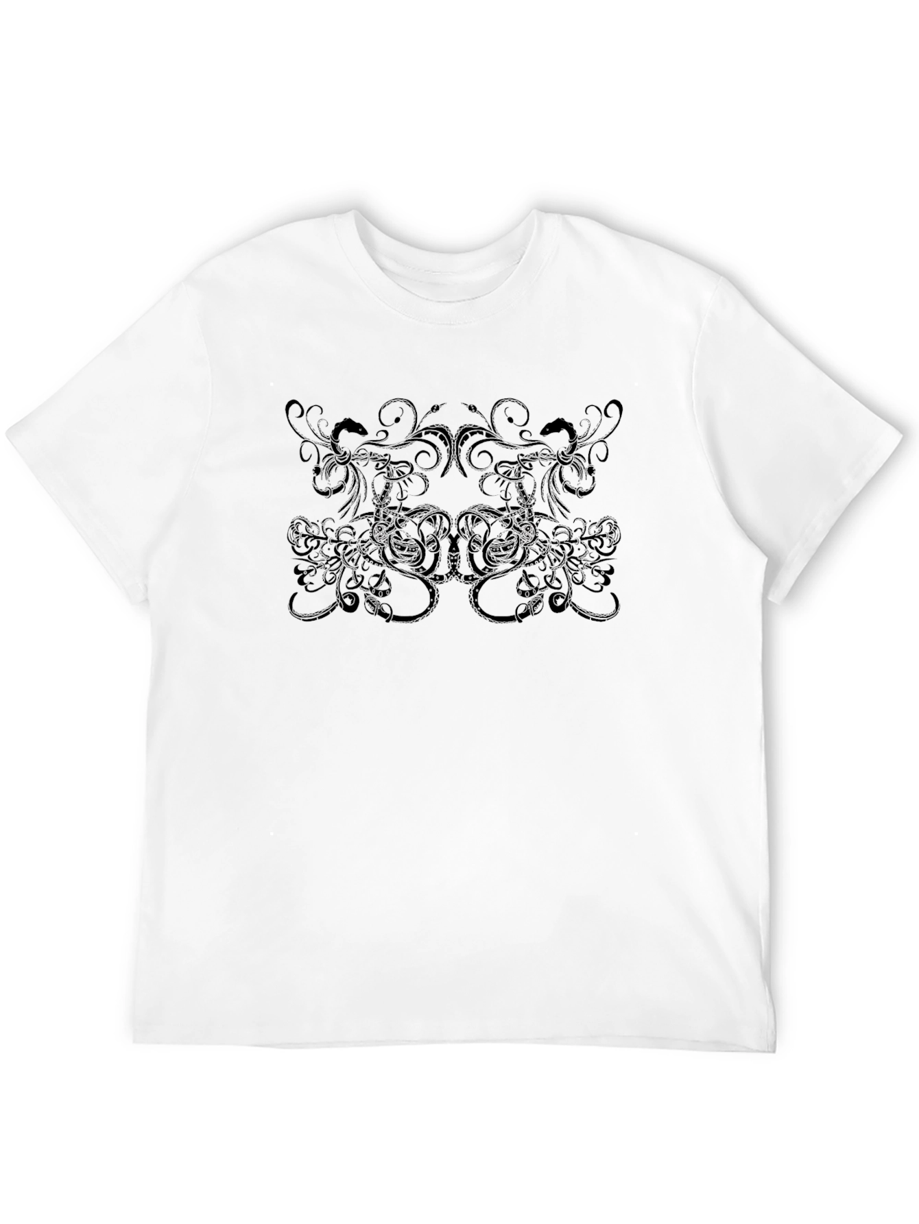 Elegant Black Swirl Graphic T-Shirt