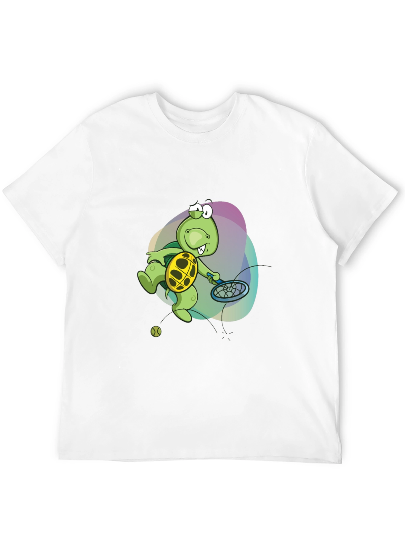 Turtle Tennis T-Shirt - Fun Cartoon Graphic Tee