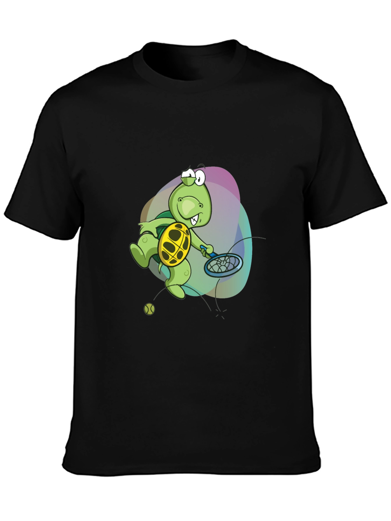 Turtle Tennis T-Shirt - Fun Cartoon Graphic Tee