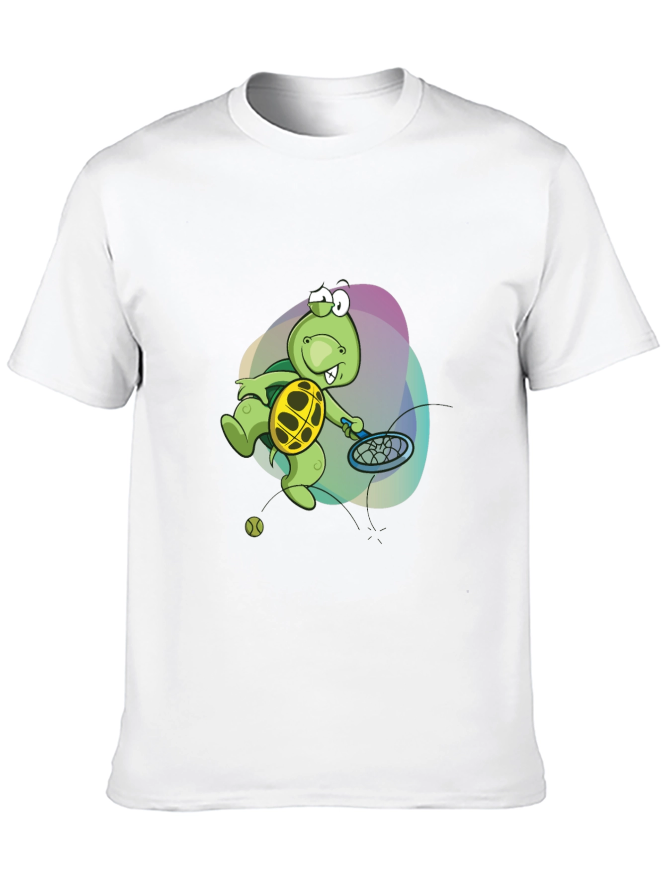Turtle Tennis T-Shirt - Fun Cartoon Graphic Tee