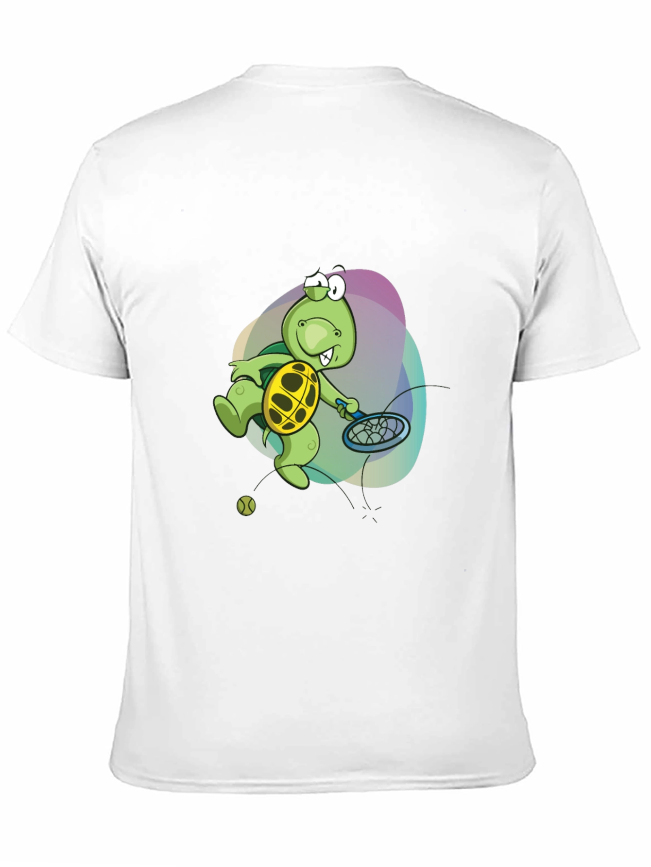Turtle Tennis T-Shirt - Fun Cartoon Graphic Tee