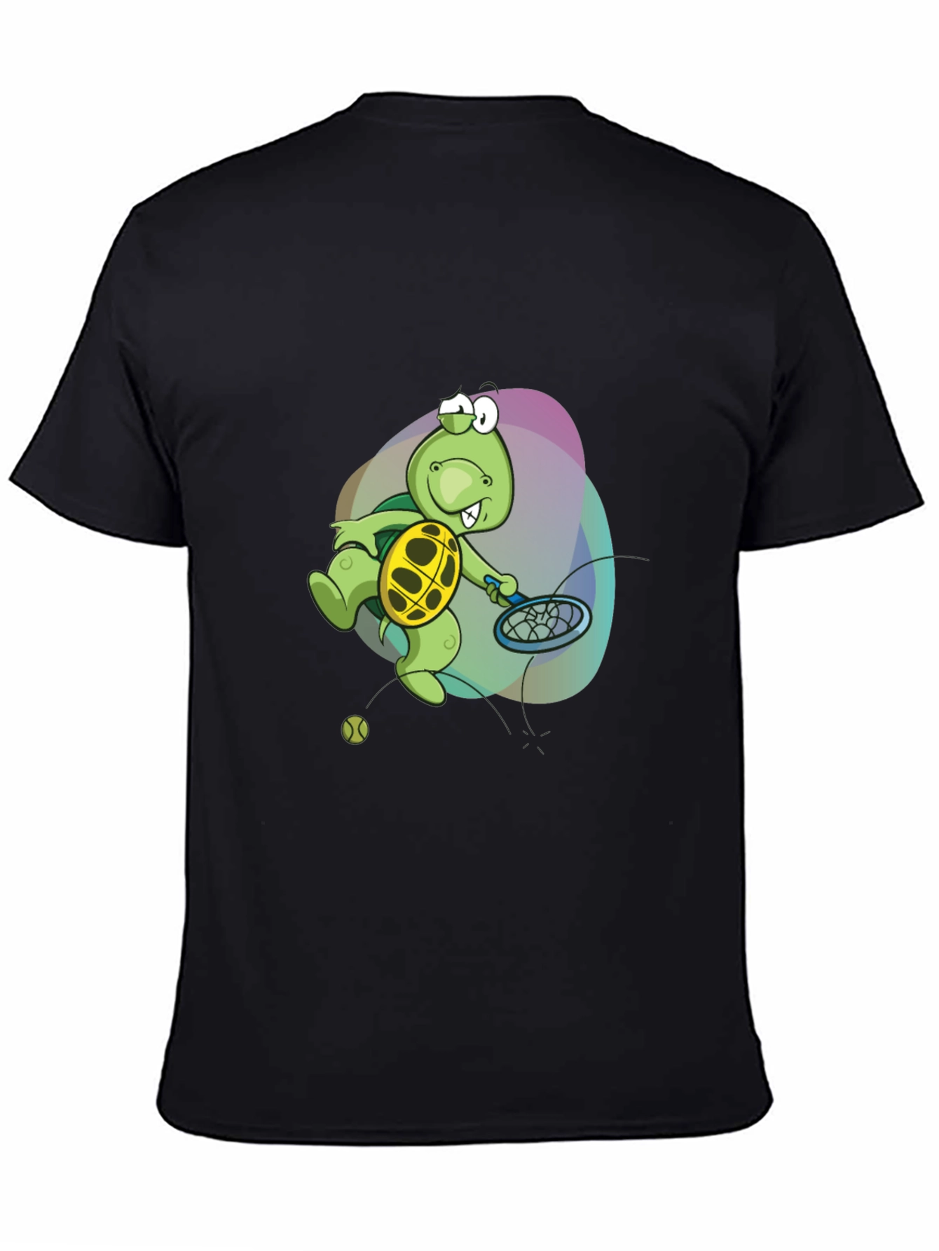 Turtle Tennis T-Shirt - Fun Cartoon Graphic Tee