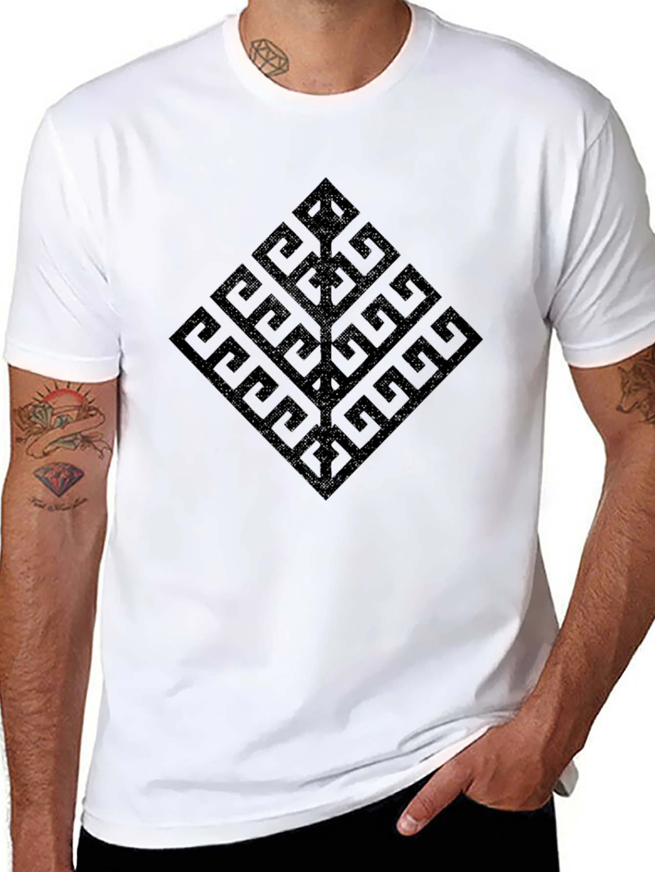 Geometric Tree Black T-Shirt