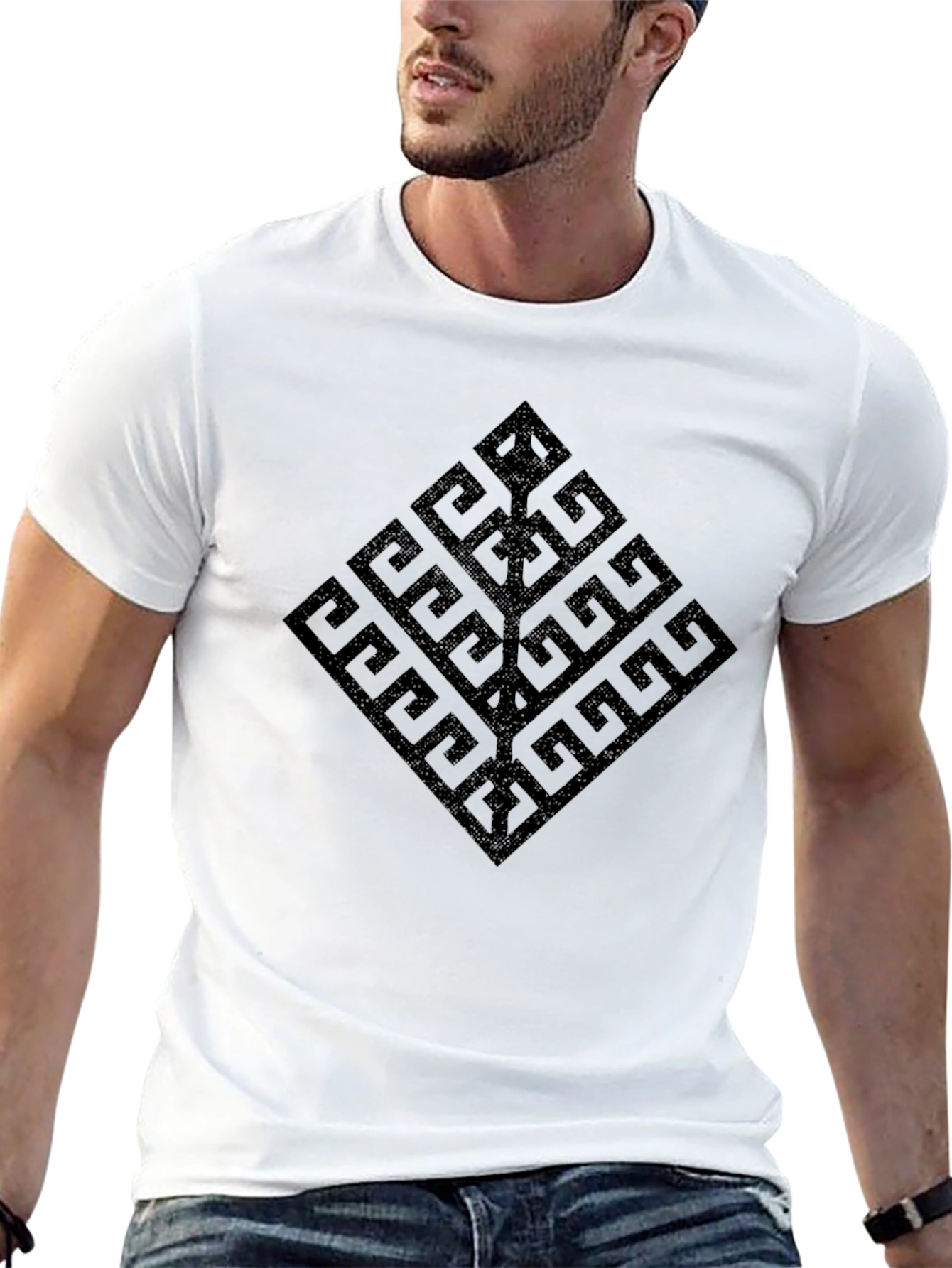 Geometric Tree Black T-Shirt