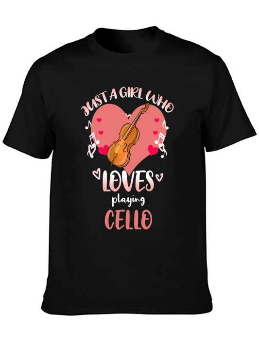 Just a Girl Who Loves Cello Graphic Tee